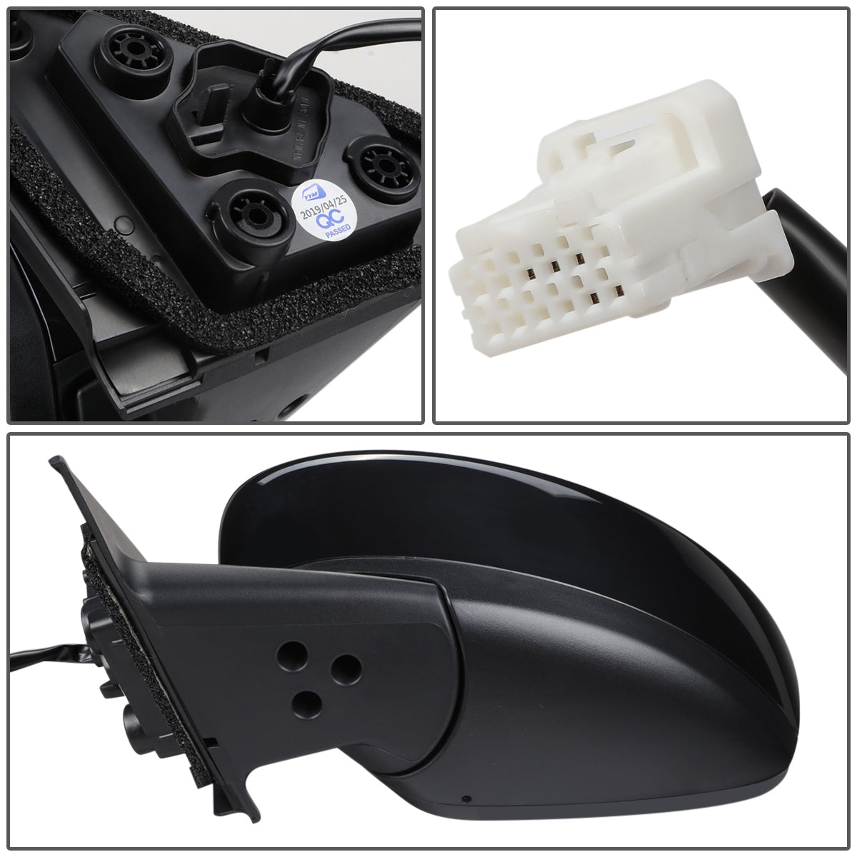 RETROVISOR MIRROR - OEM - 18-20 NISSAN KICKS - POWERED - HEATED - FOLDING - BLACK MATERIAL - LEFT