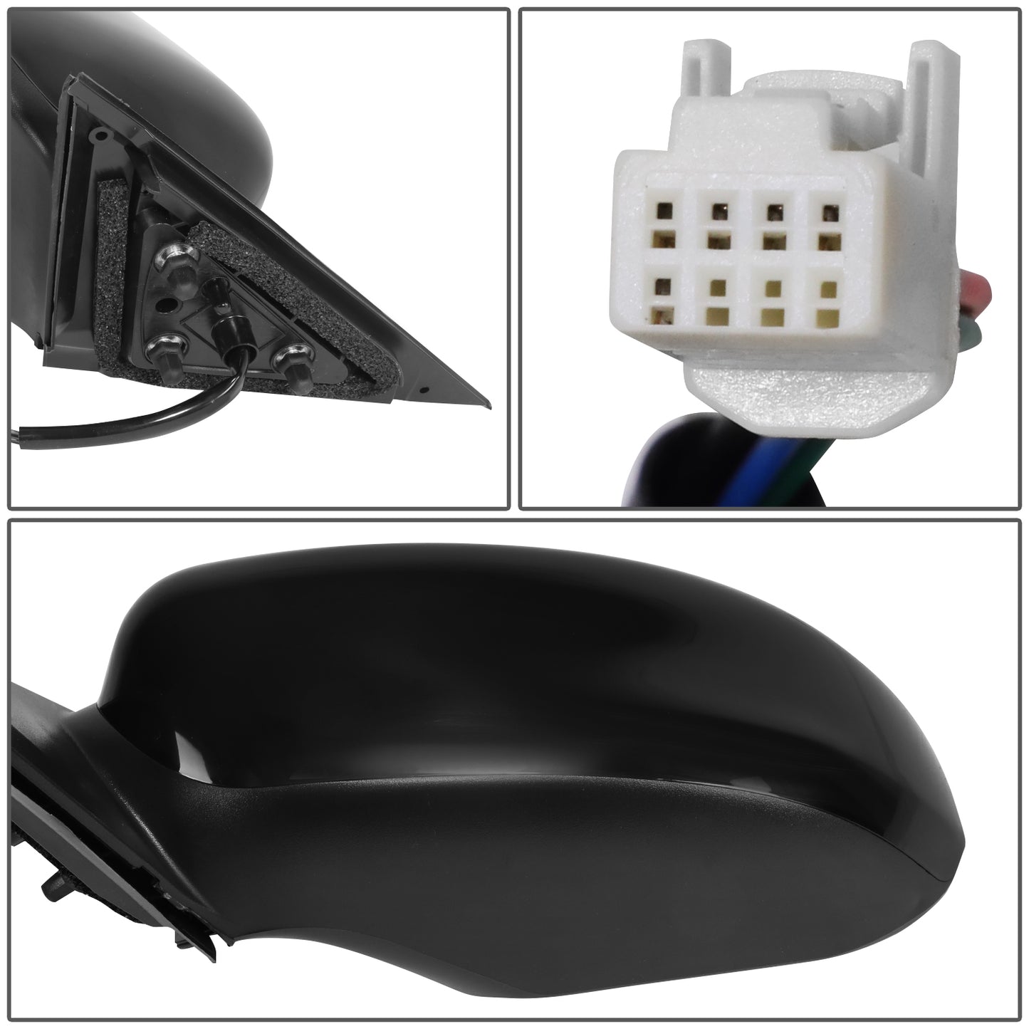 RETROVISOR MIRROR - OE STYLE - NISSAN ALTIMA 13-18 - WITH POWER WITH HEATED WITH SIGNAL - DRIVER SIDE - PAINT TO MATCH - BLACK