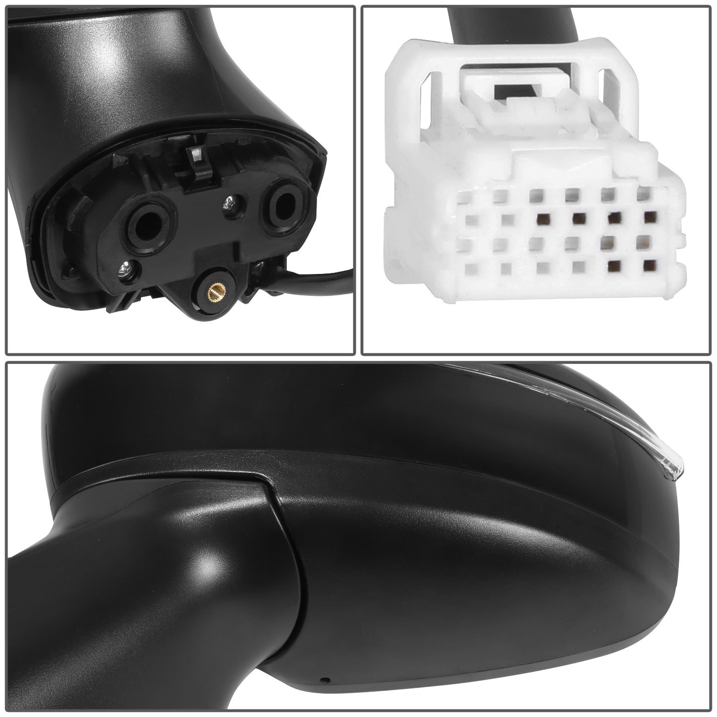 RETROVISOR MIRROR - OE STYLE - NISSAN VERSA 20-24 - WITH POWER WITH HEATED WITH SIGNAL - DRIVER SIDE - PAINT TO MATCH - BLACK