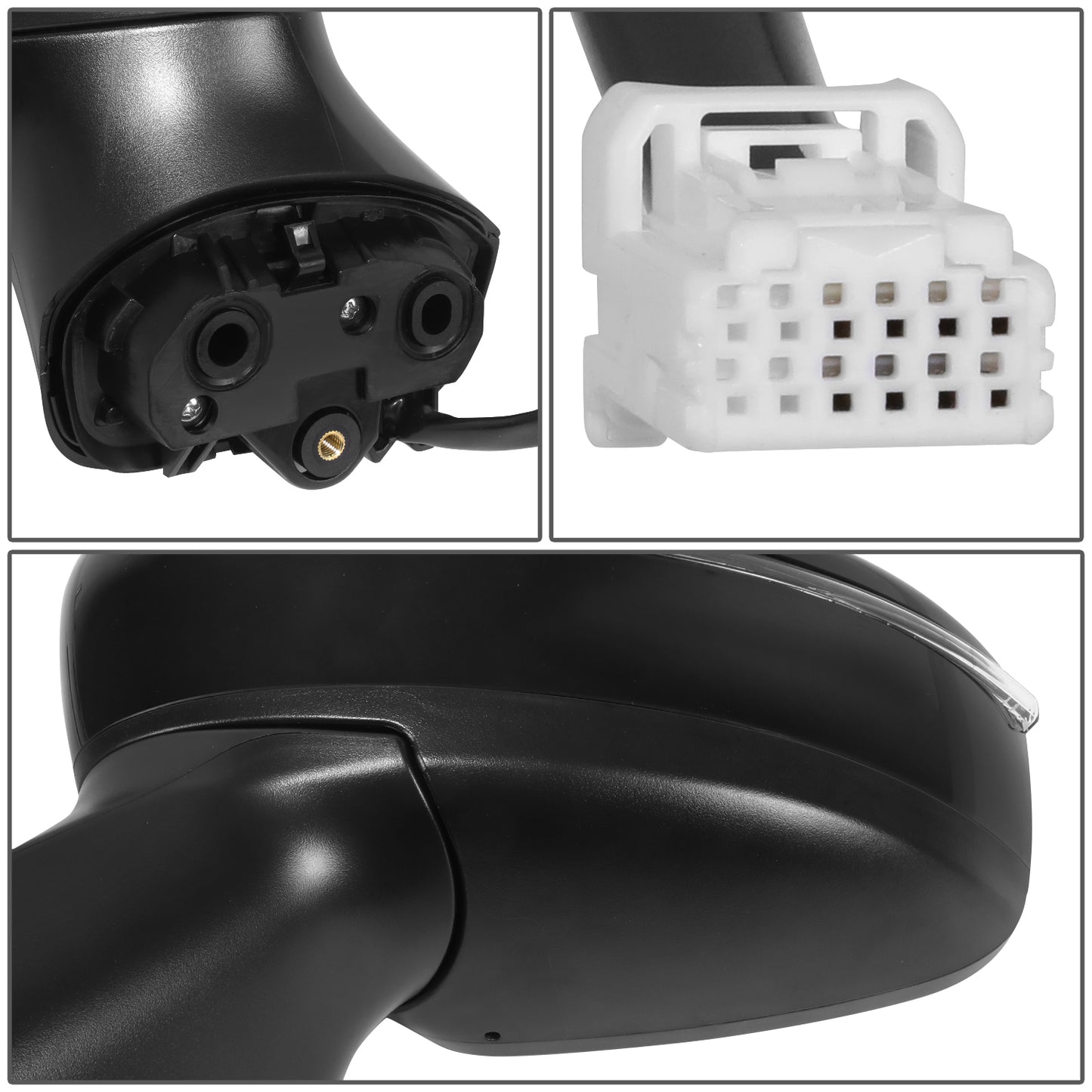 RETROVISOR MIRROR - OE STYLE - NISSAN VERSA 20-24 - WITH POWER WITH HEATED WITH SIGNAL WITH BLIND SPOT - DRIVER SIDE - PAINT TO MATCH - BLACK