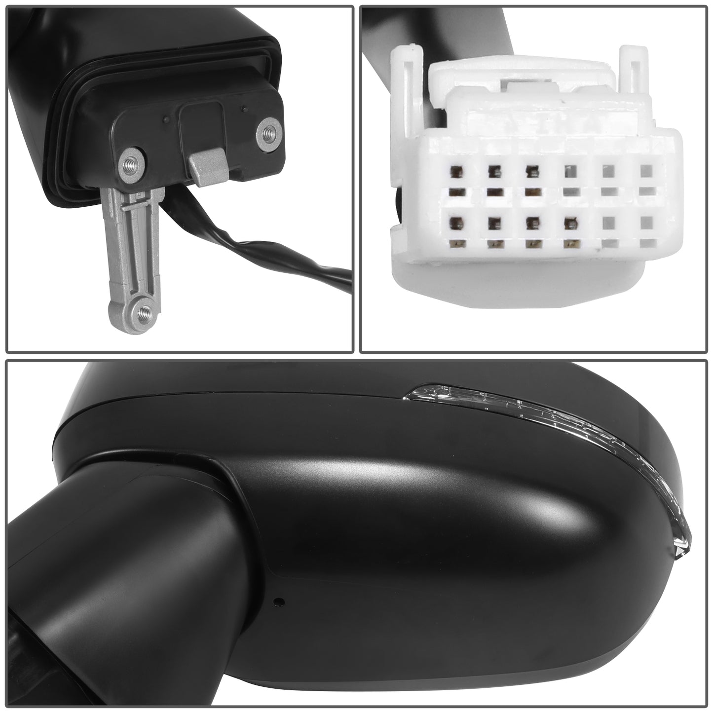 RETROVISOR MIRROR - OE STYLE - NISSAN ROGUE 21-24 - WITH POWER WITH BLIND SPOT WITH BLIND SPOT WITH HEATED - DRIVER SIDE - PAINT TO MATCH - BLACK