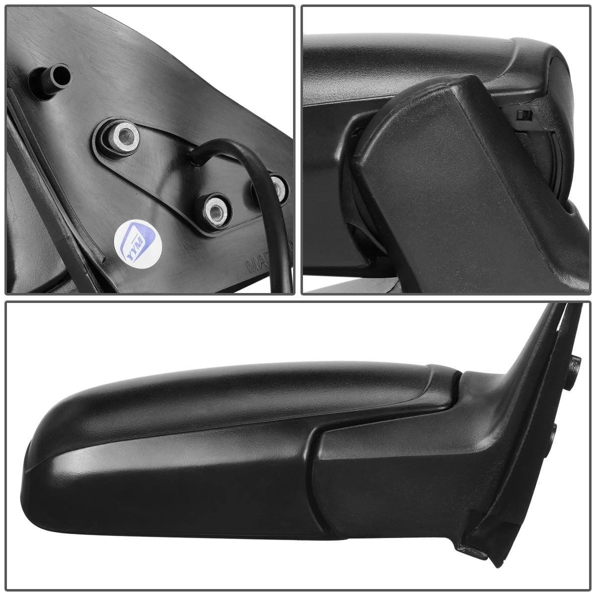 RETROVISOR MIRROR - OEM - 91-94 NISSAN SENTRA - POWERED - FOLDING - TEXTURED - BLACK - RIGHT