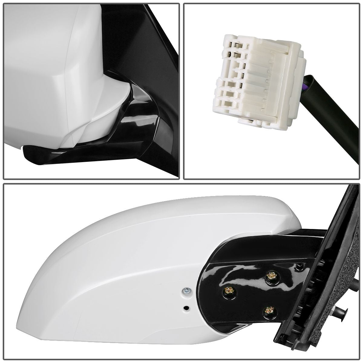 RETROVISOR MIRROR - OEM - 04-08 NISSAN MAXIMA - POWERED - HEATED - PAINTABLE - WHITE - RIGHT