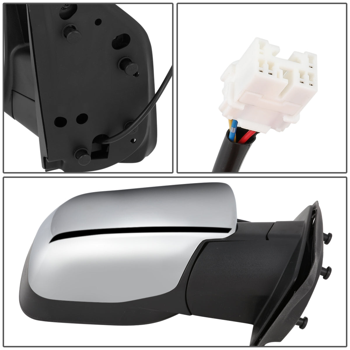 RETROVISOR MIRROR - OEM - 04-10 NISSAN TITAN / 04-10 INFINITI QX56 / 05-15 NISSAN ARMADA - POWERED - HEATED - CHROME - RIGHT