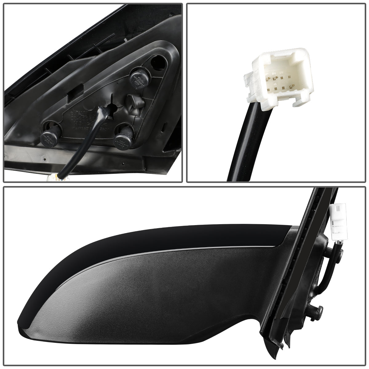 RETROVISOR MIRROR - OEM - 08-13 NISSAN ALTIMA COUPE - POWERED - PAINTABLE - BLACK - RIGHT