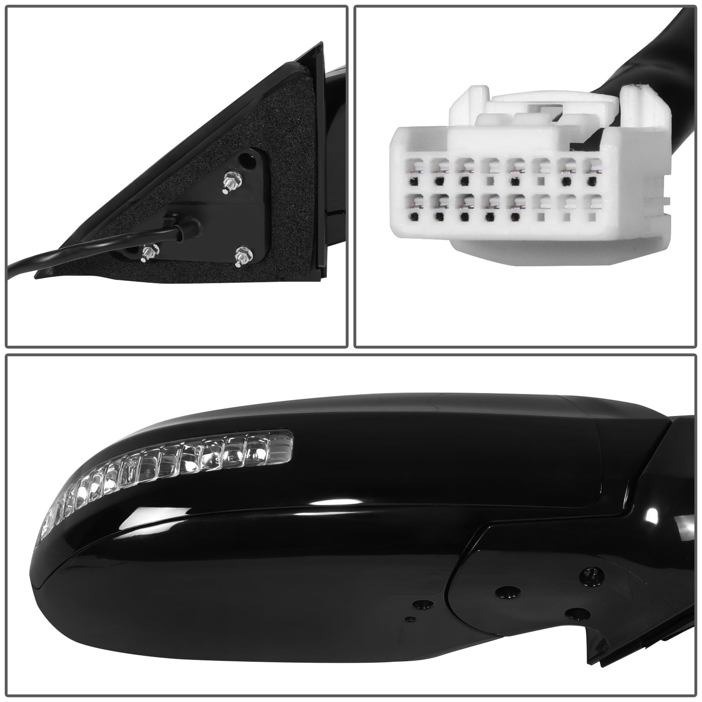 RETROVISOR MIRROR - OE STYLE - NISSAN MAXIMA 09-15 - WITH POWER WITH HEATED GLASS WITH SIGNAL - PASSENGER SIDE - PAINT TO MATCH - BLACK