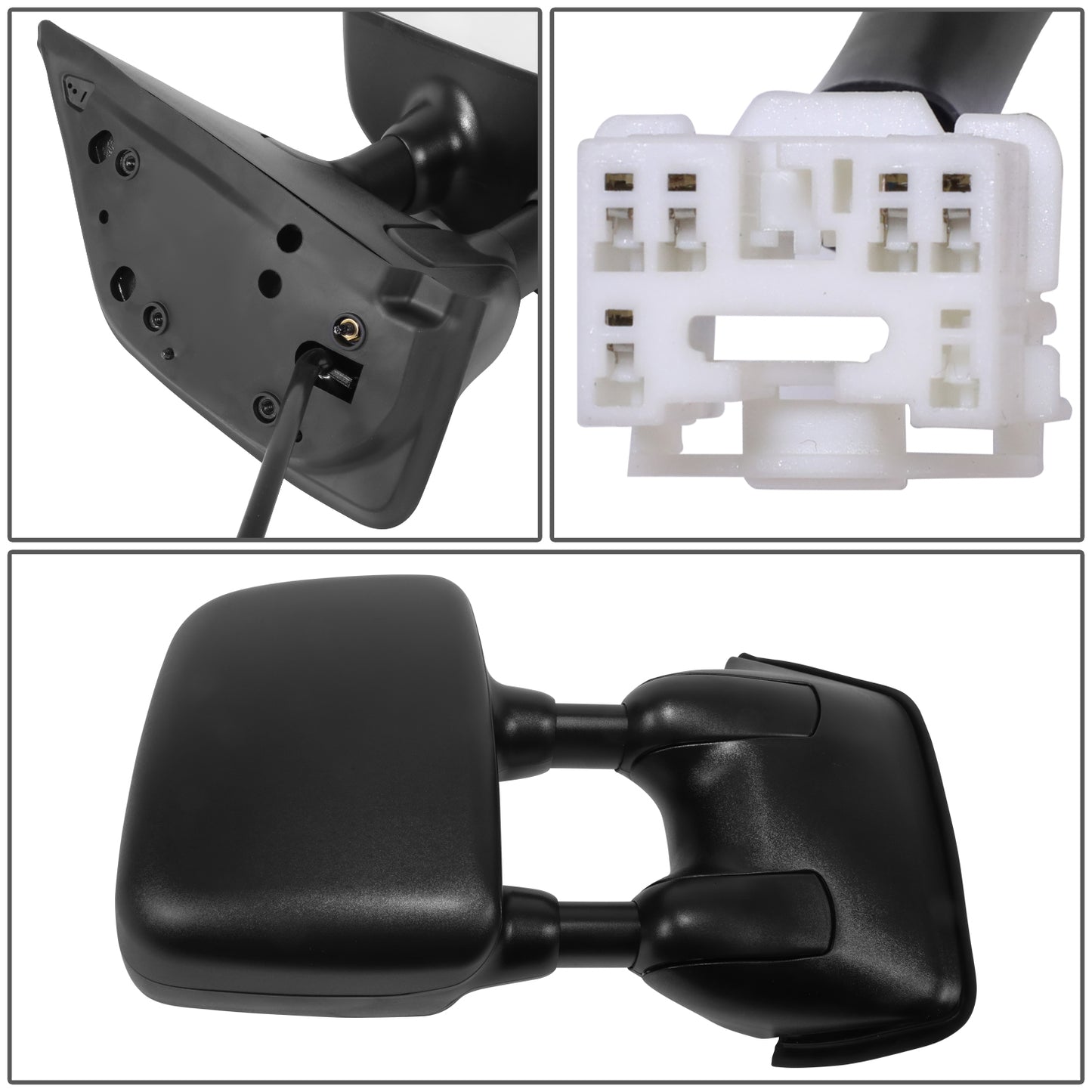 RETROVISOR MIRROR - OE STYLE - NISSAN TITAN 06-15 - WITH POWER WITH HEATED GLASS DUAL ARM - PASSENGER SIDE - PAINT TO MATCH - BLACK