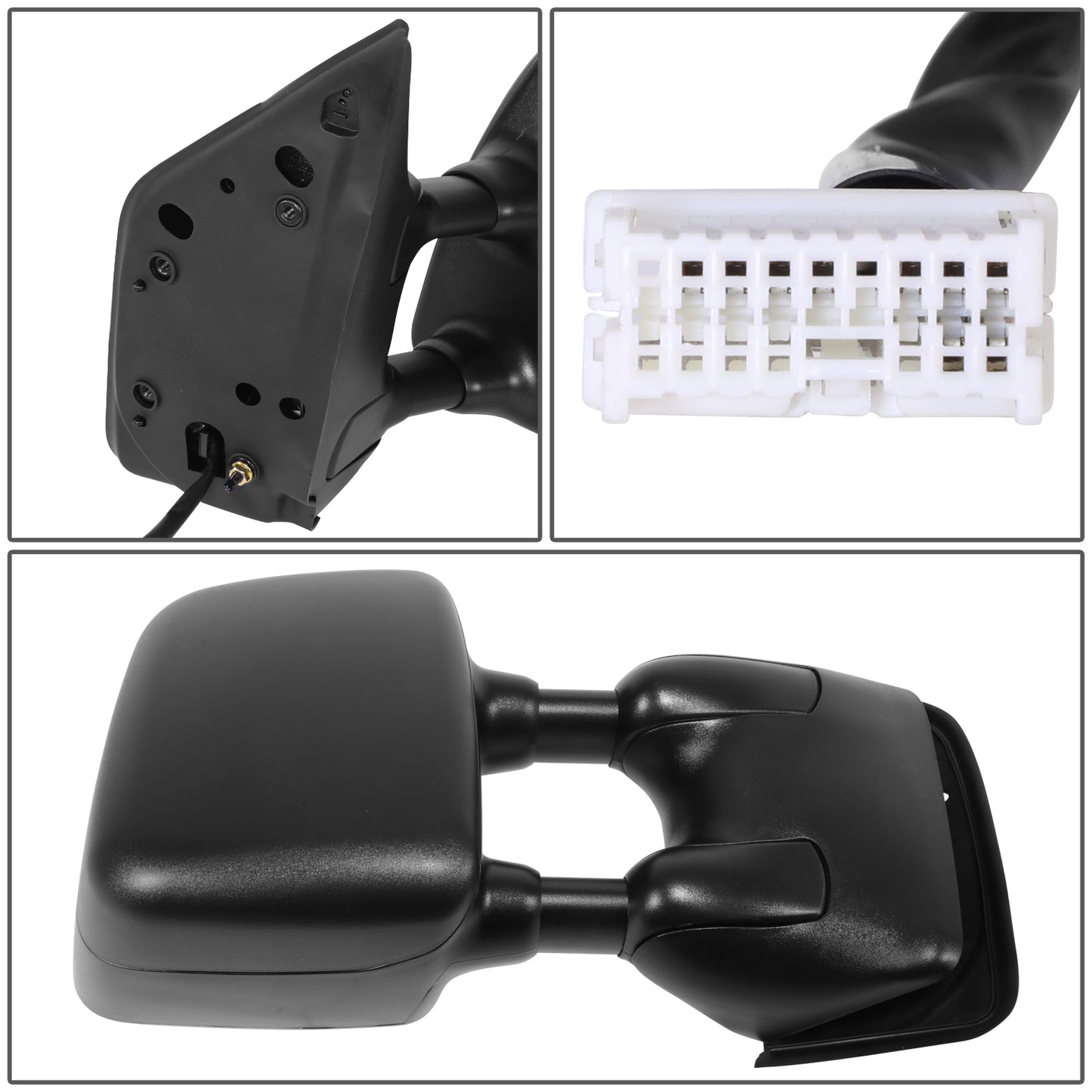 RETROVISOR MIRROR - OE STYLE - NISSAN TITAN 2008-2015 - WITH POWER WITH HEATED GLASS WITH MEMORY DUAL ARM - PASSENGER RIGHT SIDE - BLACK