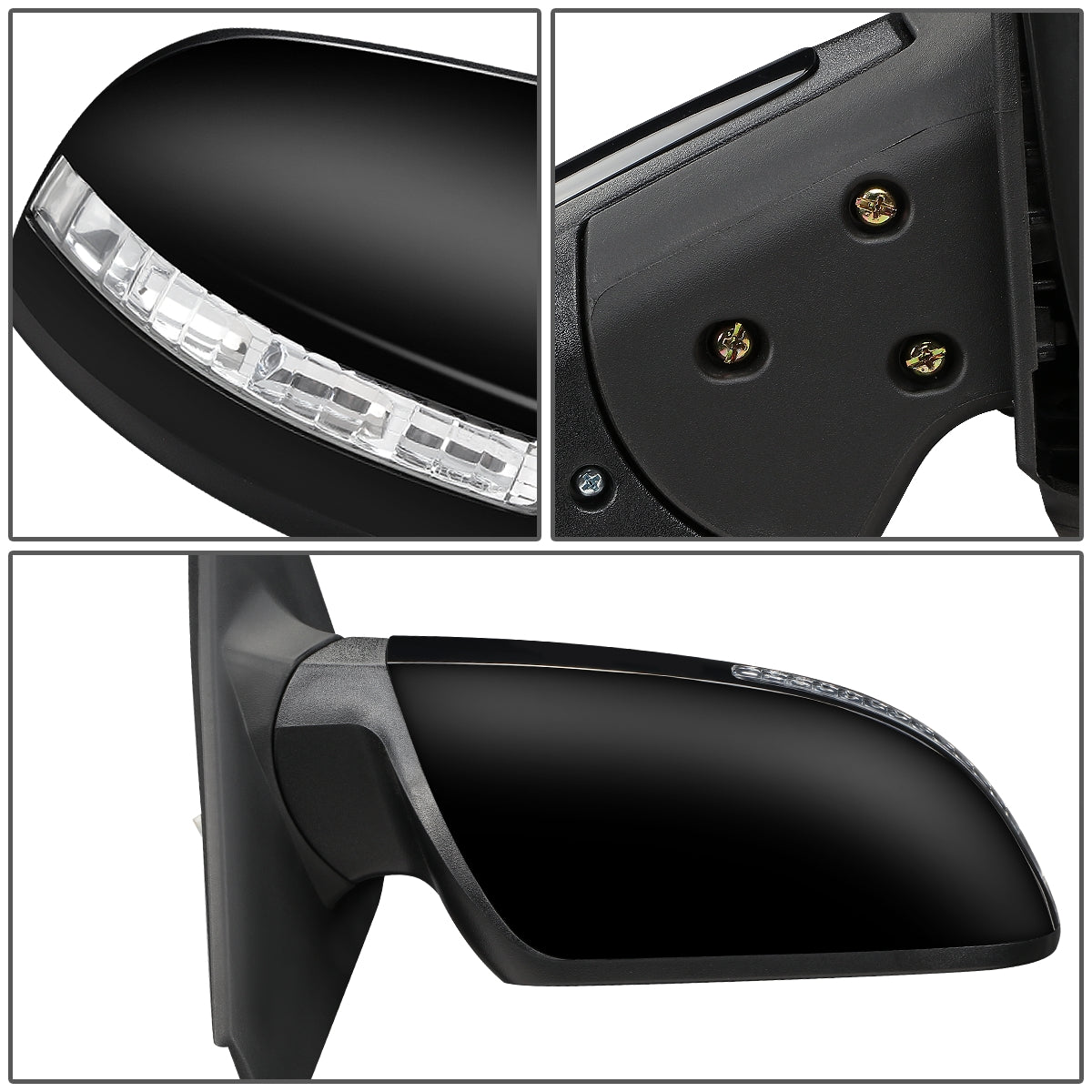 RETROVISOR MIRROR - OEM - 07-12 NISSAN ALTIMA 2-DR - POWERED - HEATED - W/ SIGNAL LIGHT - FOLDING - BLACK MATERIAL - RIGHT