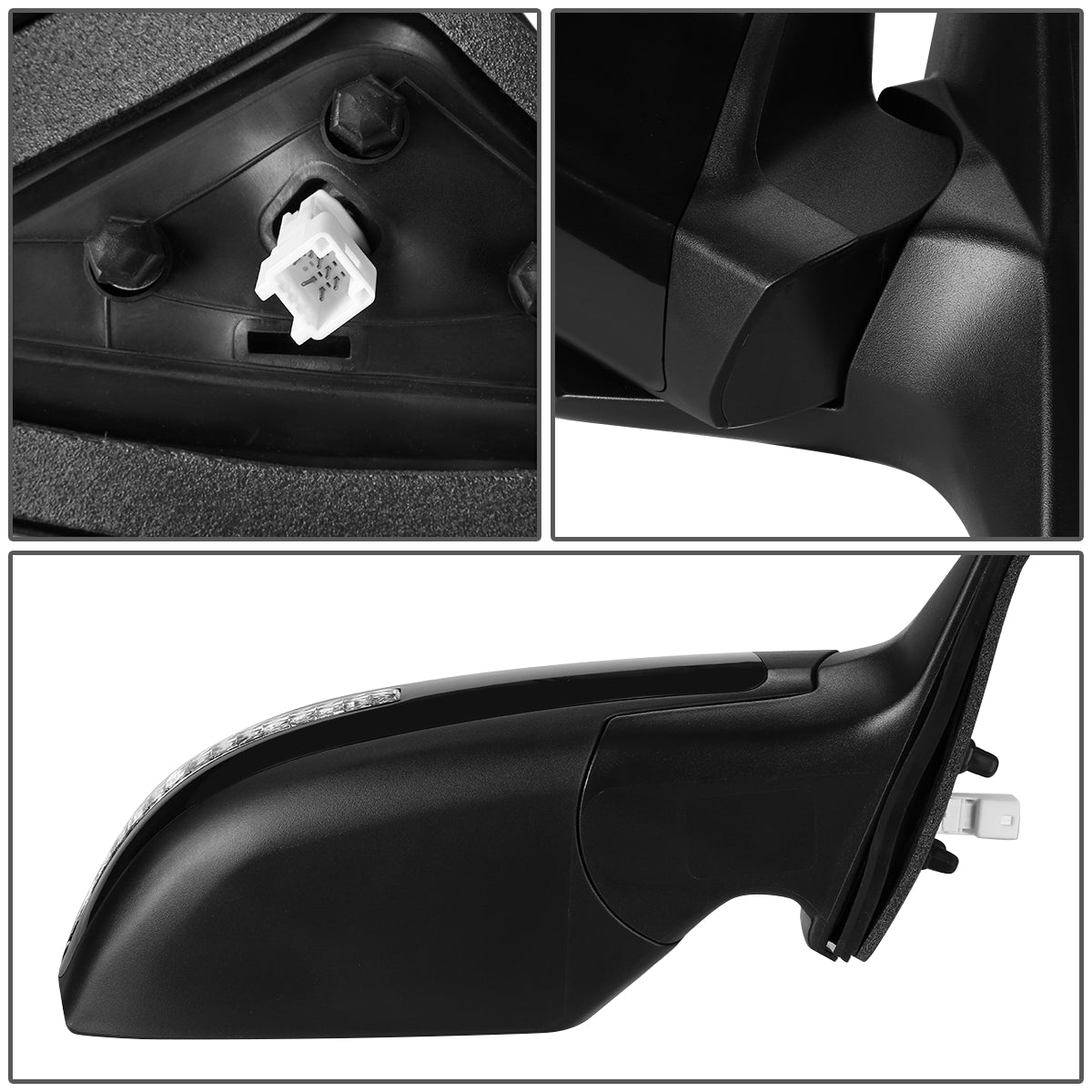 RETROVISOR MIRROR - OEM - 07-12 NISSAN ALTIMA SEDAN - POWERED - PAINTABLE - BLACK - RIGHT