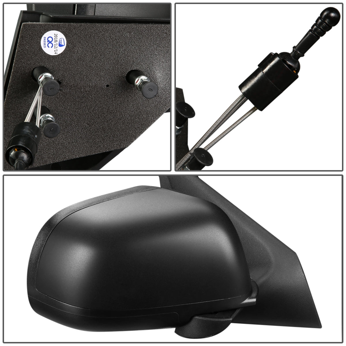 RETROVISOR MIRROR - OEM - 12-15 NISSAN VERSA - MANUAL - TEXTURED - BLACK - RIGHT