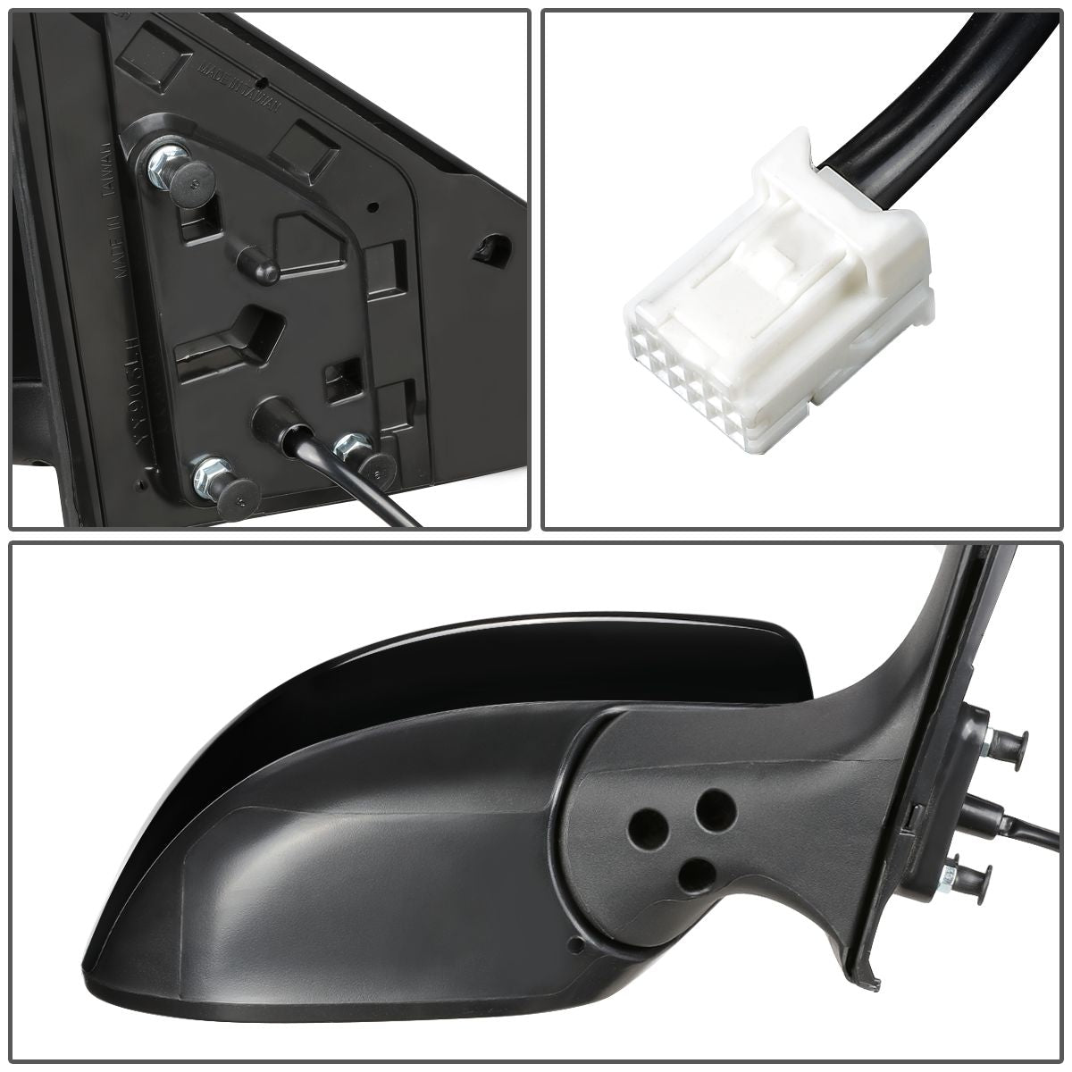 RETROVISOR MIRROR - OEM - 13-15 NISSAN SENTRA - POWERED - TEXTURED - BLACK - RIGHT