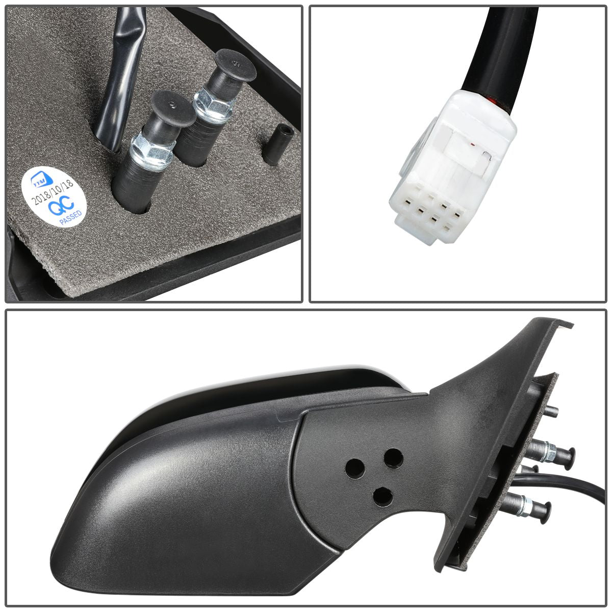 RETROVISOR MIRROR - OEM - 12-13 NISSAN VERSA - POWERED - HEATED - TEXTURED - BLACK - RIGHT