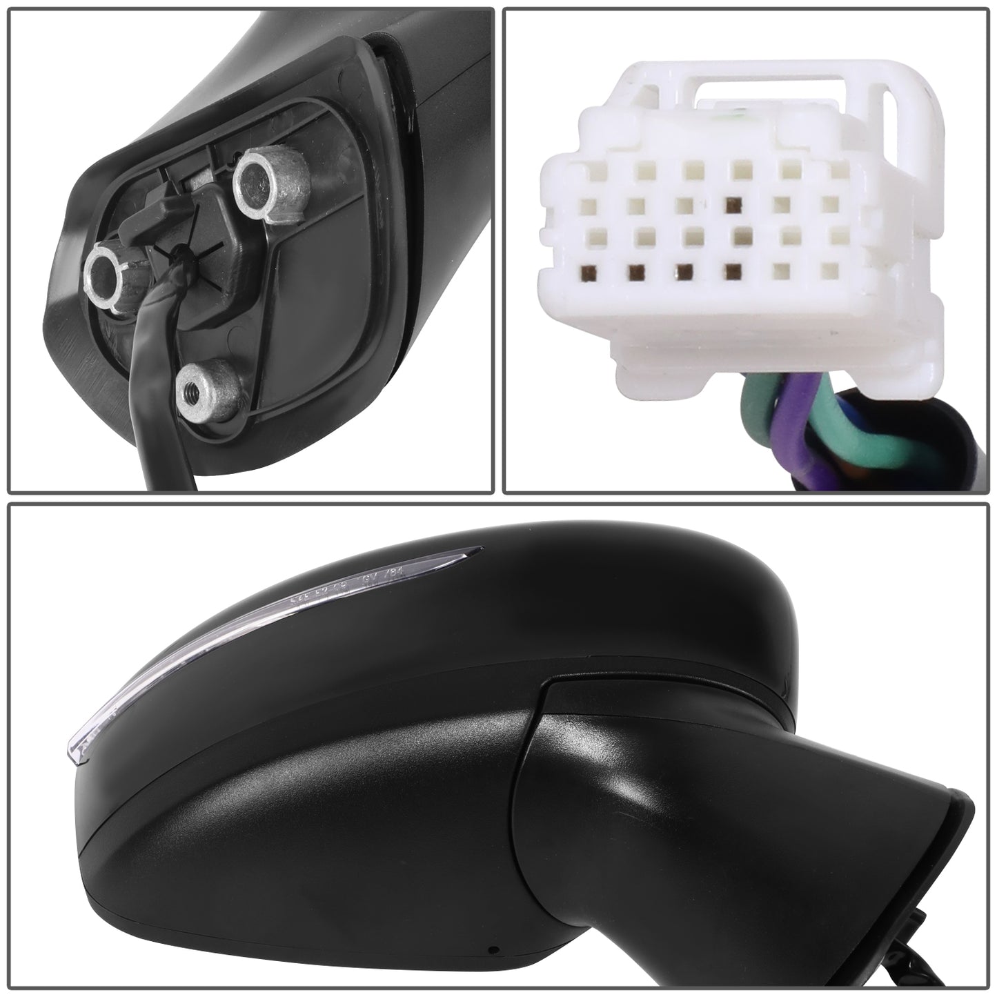 RETROVISOR MIRROR - OE STYLE - NISSAN VERSA 15-19 - WITH POWER WITH SIGNAL - PASSENGER SIDE - PAINT TO MATCH - BLACK