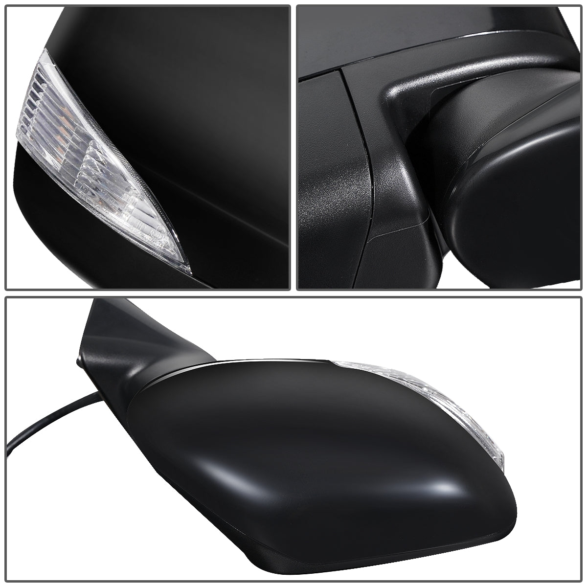 RETROVISOR MIRROR - OEM - 11-17 NISSAN QUEST - POWERED - HEATED - W/ SIGNAL LIGHT - FOLDING - BLACK MATERIAL - RIGHT