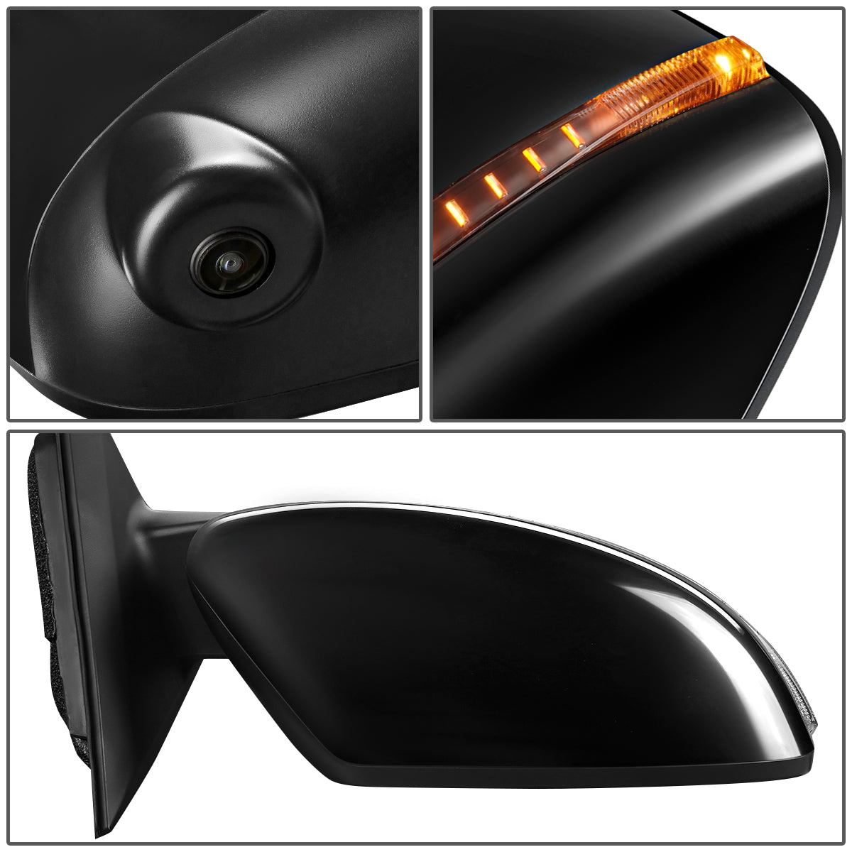 RETROVISOR MIRROR - OEM - 14-16 NISSAN ROGUE - POWERED - HEATED - W/ SIGNAL LIGHT - W/ MEMORY - FOLDING - BLACK MATERIAL - RIGHT