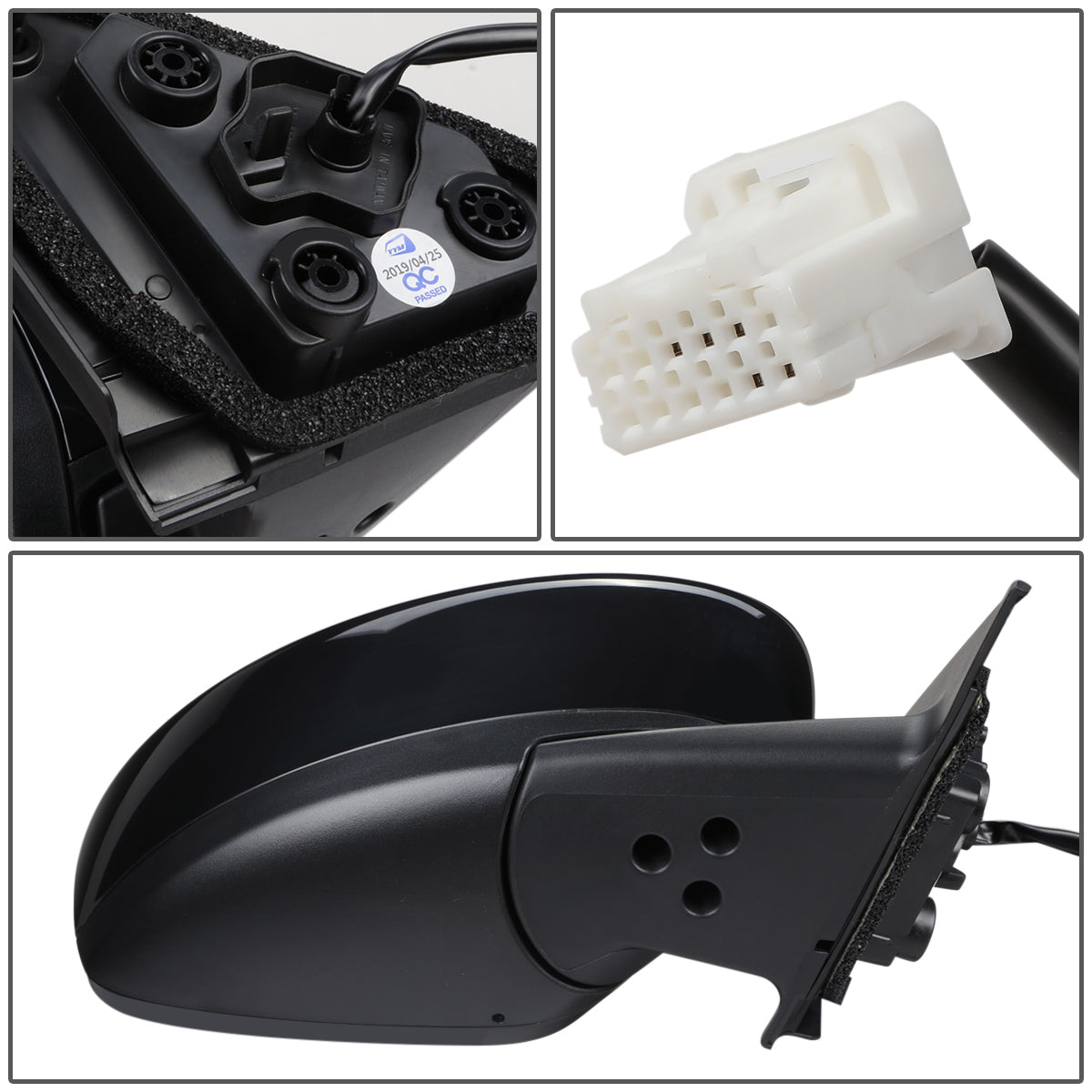 RETROVISOR MIRROR - OEM - 18-20 NISSAN KICKS - POWERED - HEATED - FOLDING - BLACK MATERIAL - RIGHT