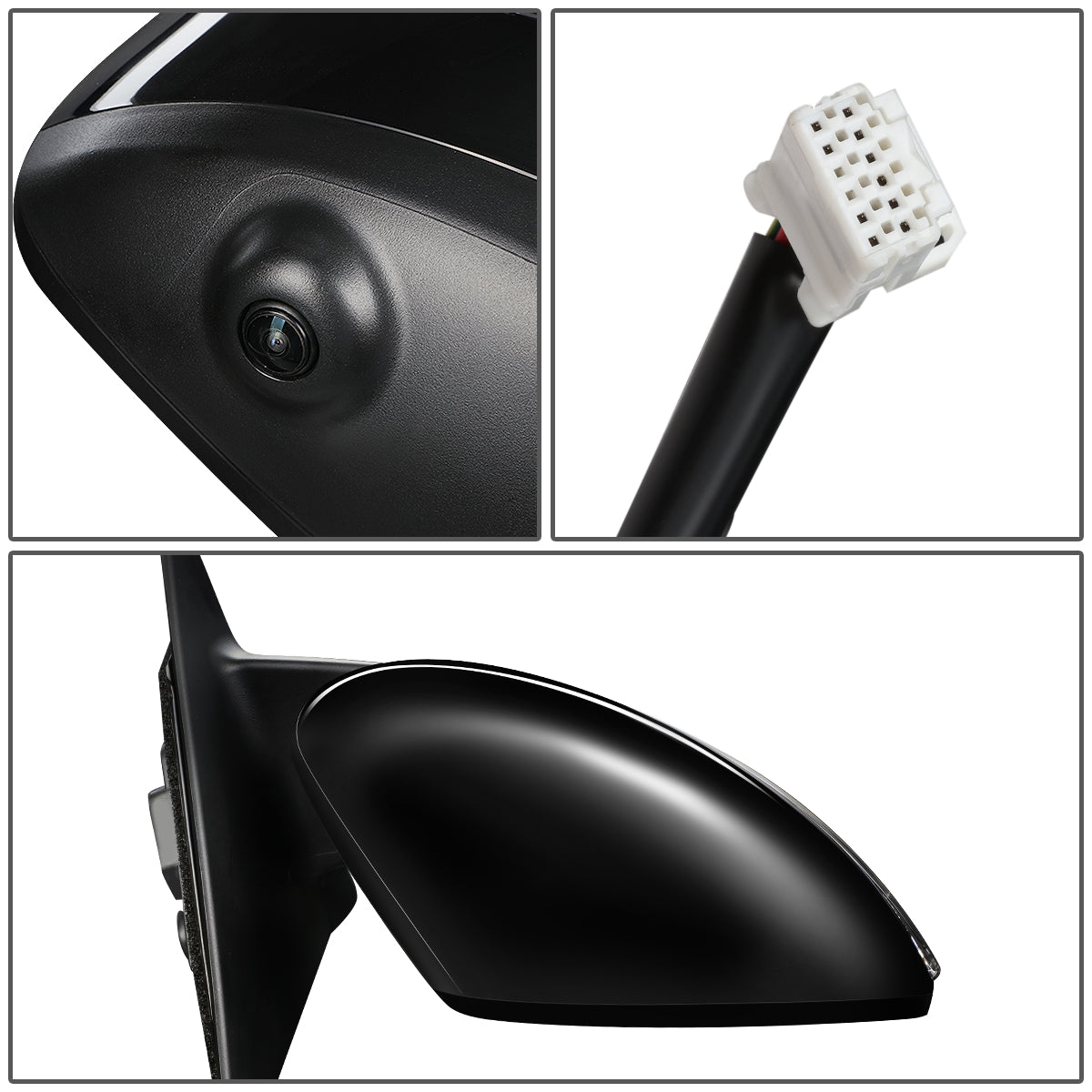 RETROVISOR MIRROR - OEM - 18-20 NISSAN KICKS - POWERED - HEATED - W/ SIGNAL LIGHT - W/ CAMERA - FOLDING - BLACK MATERIAL - RIGHT