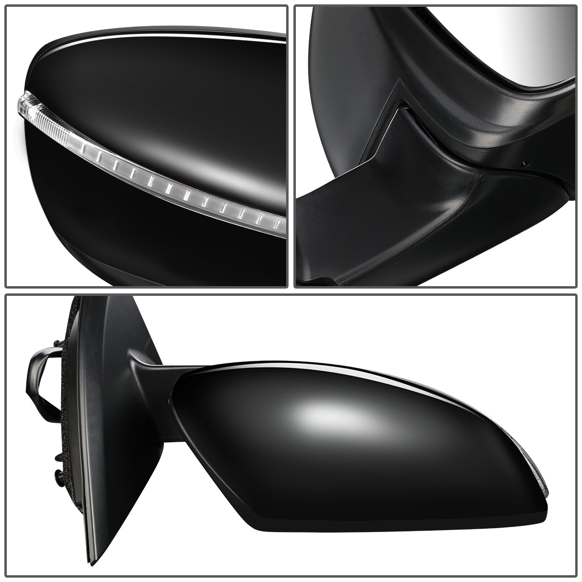 RETROVISOR MIRROR - OEM - 17-19 NISSAN ROGUE SPORT - POWERED - W/ SIGNAL LIGHT - FOLDING - BLACK MATERIAL - RIGHT