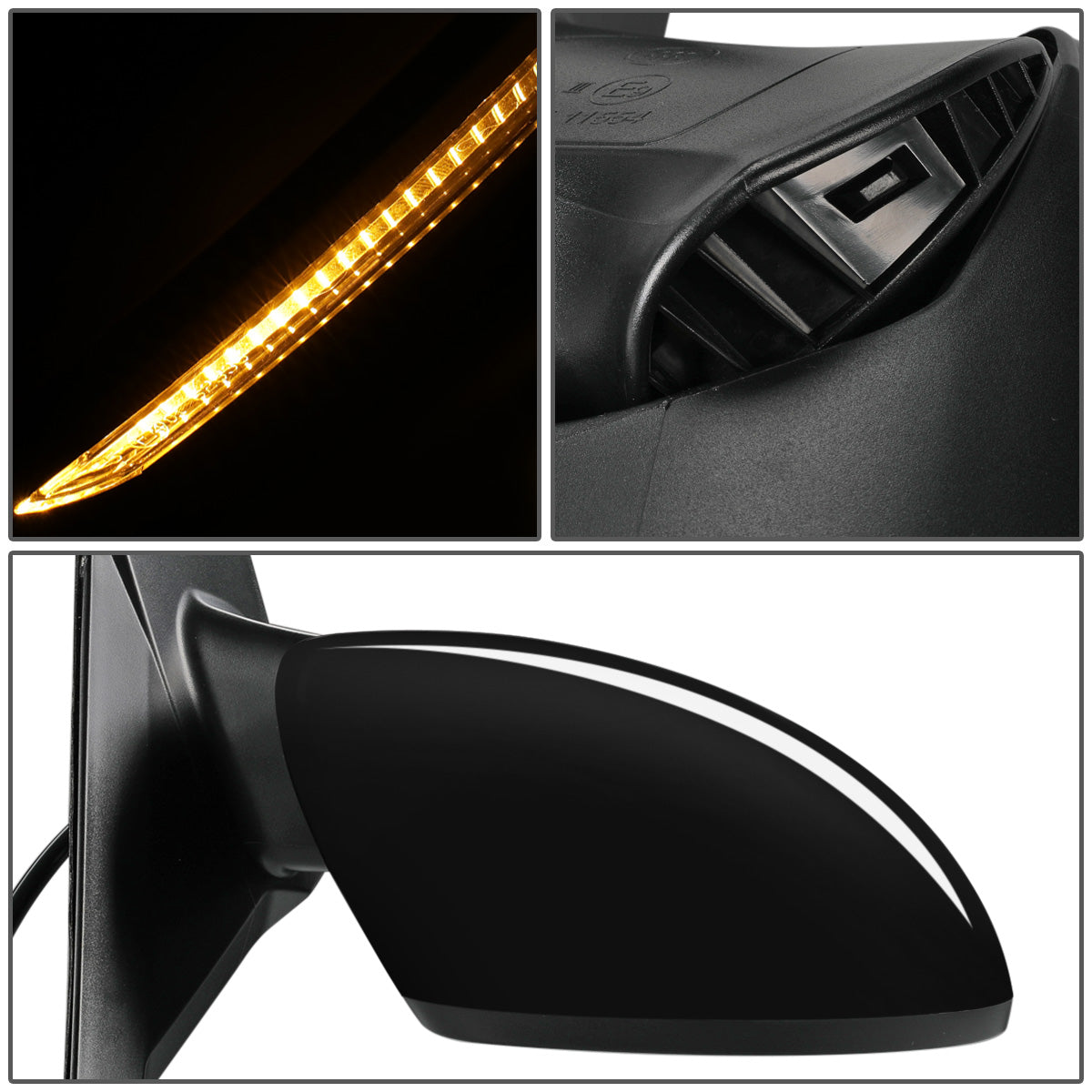 RETROVISOR MIRROR - OEM - 19+ NISSAN ALTIMA 4-DR - POWERED - HEATED - W/ SIGNAL LIGHT - FOLDING - TEXTURED - BLACK MATERIAL - RIGHT