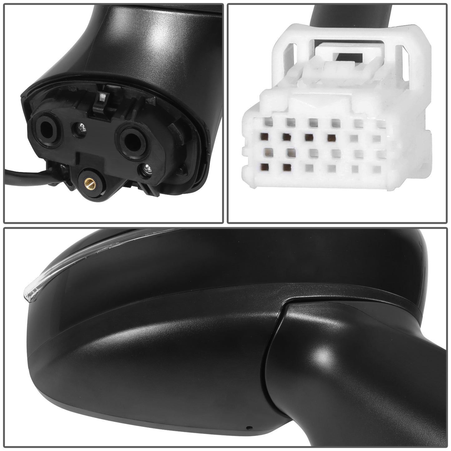 RETROVISOR MIRROR - OE STYLE - NISSAN VERSA 20-24 - WITH POWER WITH HEATED WITH SIGNAL - PASSENGER SIDE - PAINT TO MATCH - BLACK