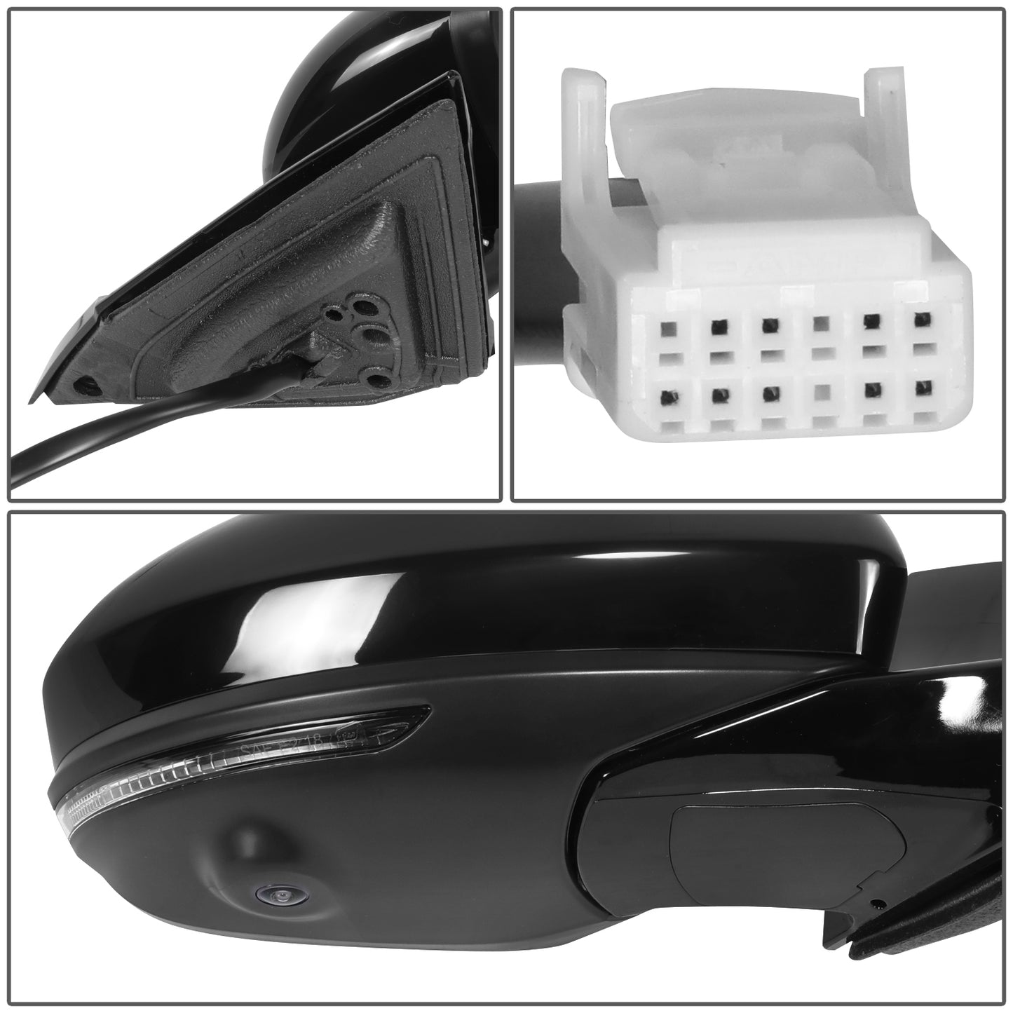 RETROVISOR MIRROR - OE STYLE - NISSAN ALTIMA 23-24 - WITH POWER WITH HEATED WITH SIGNAL - PASSENGER SIDE - PAINT TO MATCH - BLACK