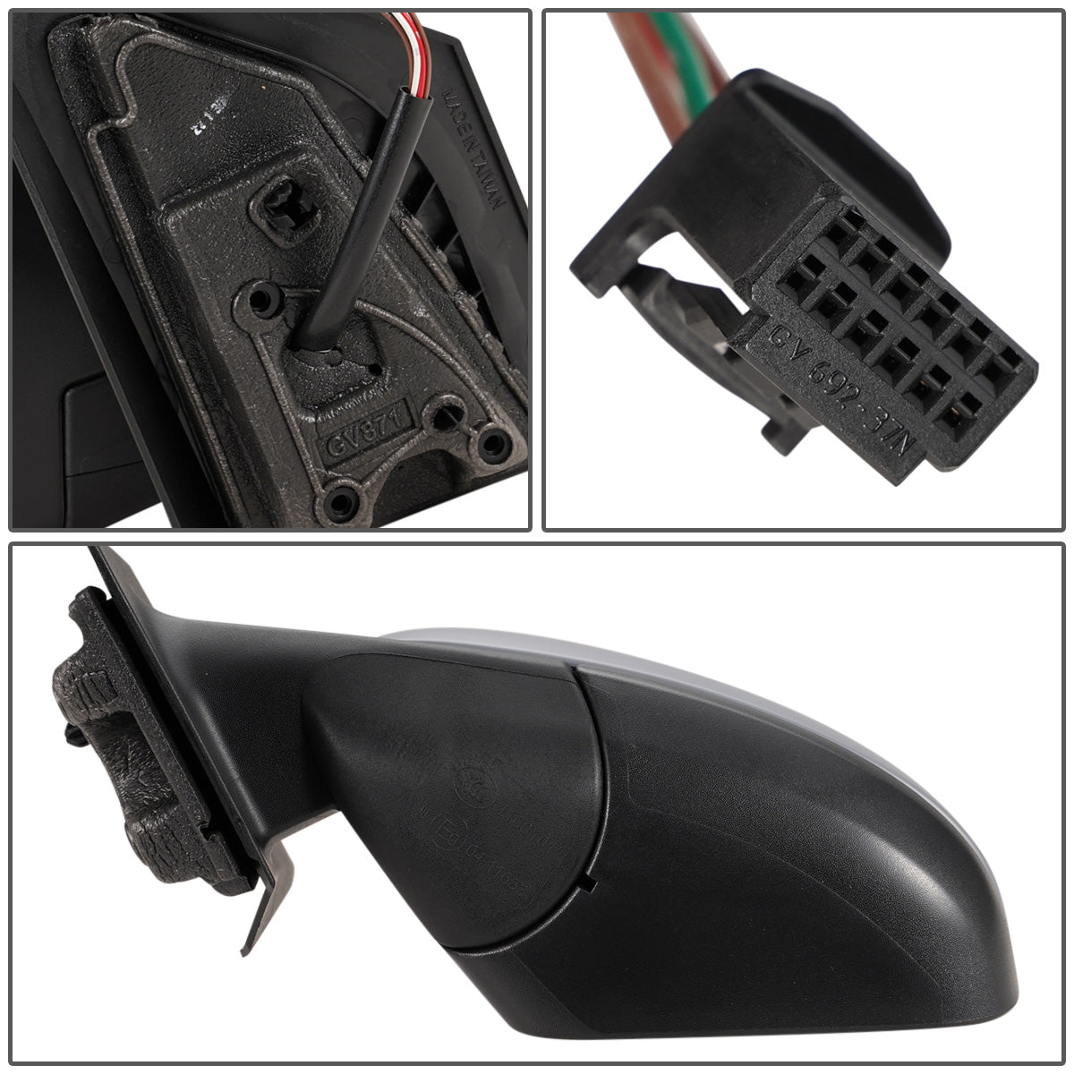 RETROVISOR MIRROR - OEM - 16-17 SMART FORTWO - POWERED - W/ TEMP SENSOR - FOLDING - GRAY - LEFT