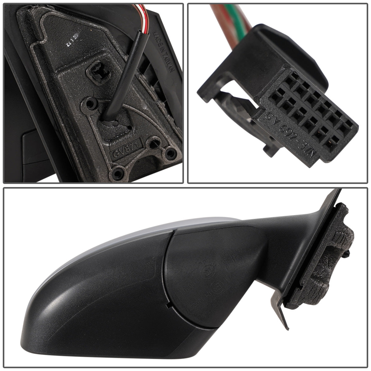 RETROVISOR MIRROR - OEM - 16-17 SMART FORTWO - POWERED - W/ TEMP SENSOR - FOLDING - GRAY - RIGHT