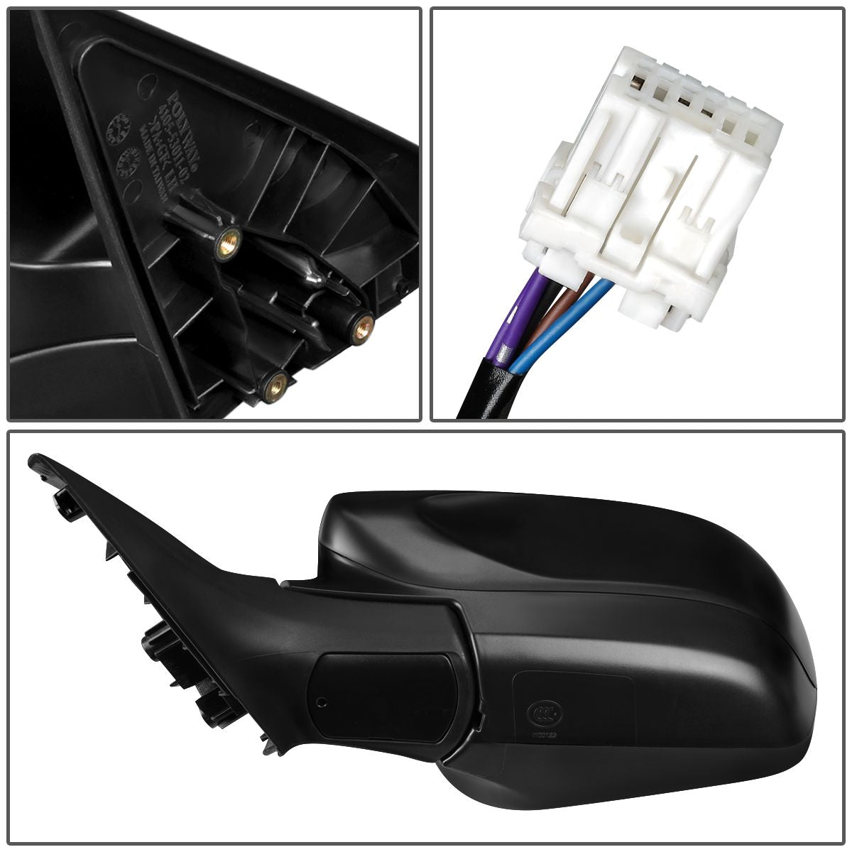 RETROVISOR MIRROR - OEM - 11-13 SUBARU FORESTER X XT - POWERED - HEATED - TEXTURED - BLACK - LEFT