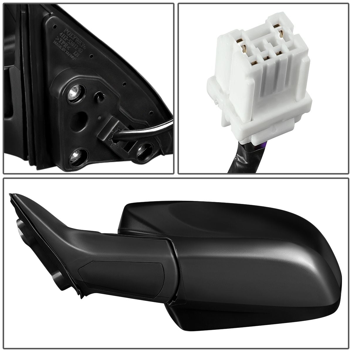 RETROVISOR MIRROR - OEM - 11-14 SUBARU LEGACY / 11-14 SUBARU OUTBACK - POWERED - HEATED - TEXTURED - BLACK - LEFT