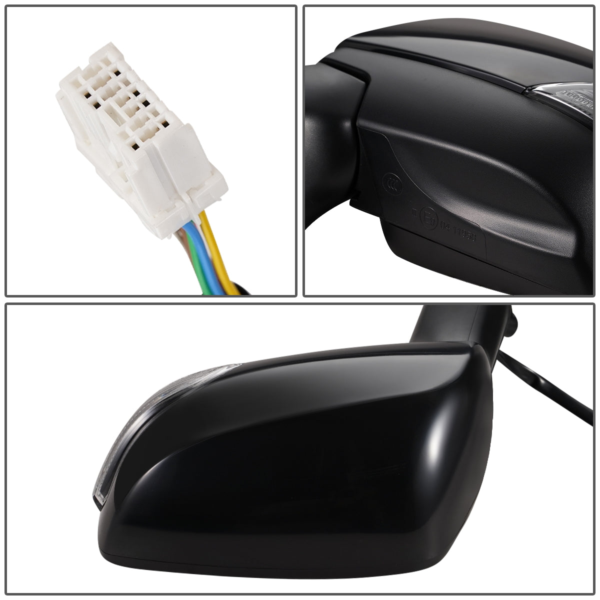 RETROVISOR MIRROR - OEM - 14-16 SUBARU FORESTER - POWERED - HEATED - W/ SIGNAL LIGHT - FOLDING - BLACK MATERIAL - LEFT