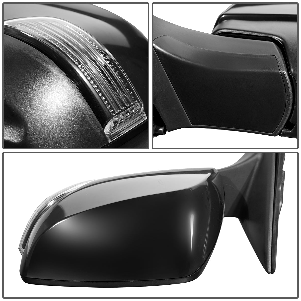 RETROVISOR MIRROR - OEM - 10-14 SUBARU LEGACY, OUTBACK - POWERED - HEATED - W/ SIGNAL LIGHT - FOLDING - TEXTURED - BLACK MATERIAL - LEFT