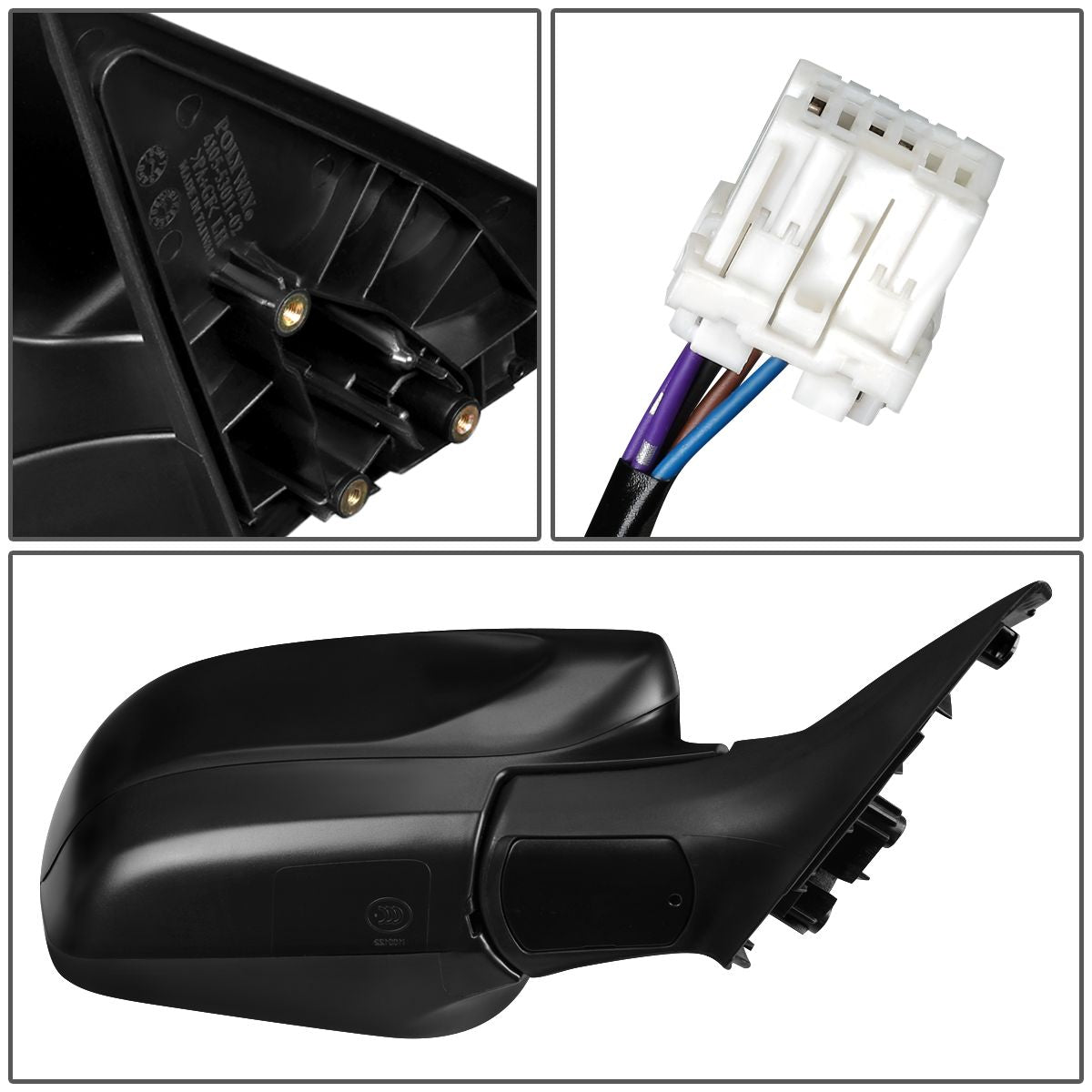 RETROVISOR MIRROR - OEM - 11-13 SUBARU FORESTER X XT - POWERED - HEATED - TEXTURED - BLACK - RIGHT