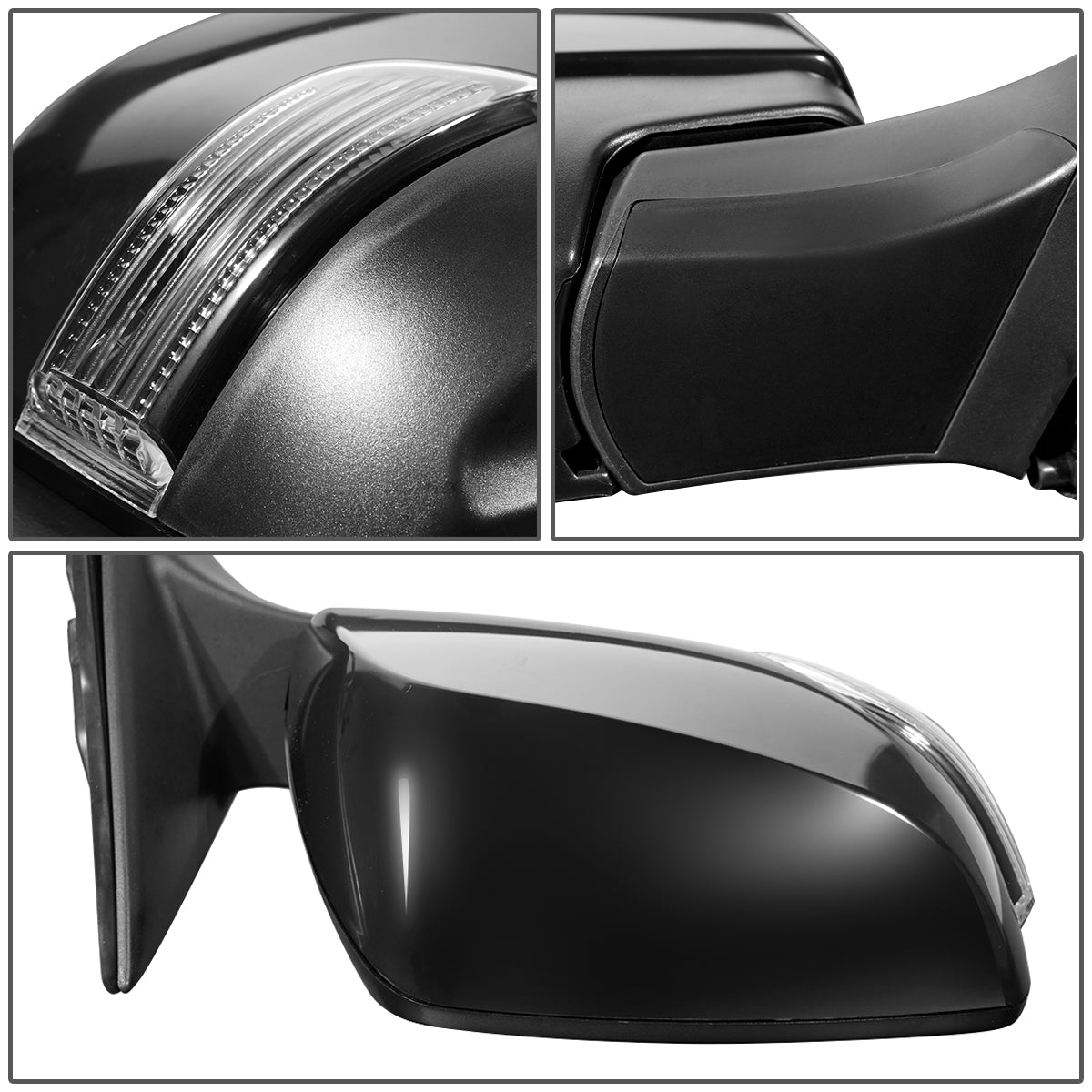 RETROVISOR MIRROR - OEM - 10-14 SUBARU LEGACY, OUTBACK - POWERED - HEATED - W/ SIGNAL LIGHT - FOLDING - TEXTURED - BLACK MATERIAL - RIGHT