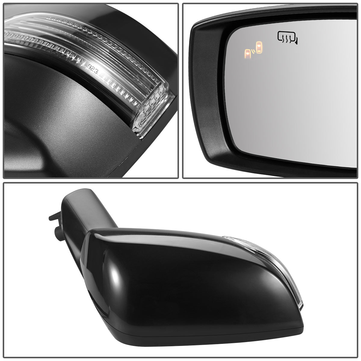 RETROVISOR MIRROR - OEM - 15-19 SUBARU LEGACY, OUTBACK - POWERED - HEATED - W/ SIGNAL LIGHT - W/BSD - FOLDING - BLACK MATERIAL - RIGHT