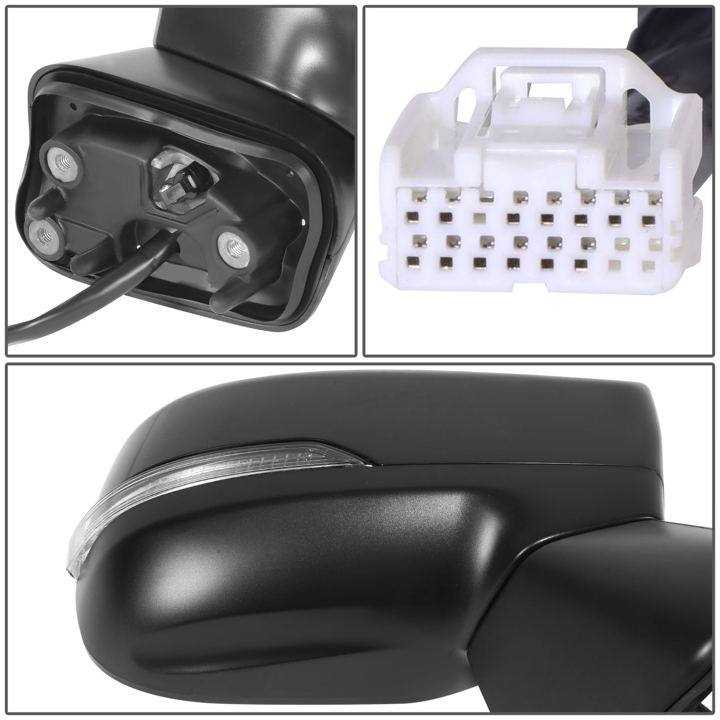 RETROVISOR MIRROR - OE STYLE - SUBARU FORESTER 2019-2024 - WITH POWER WITH HEATED WITH SIGNAL WITH BLIND SPOT - PASSENGER RIGHT SIDE - BLACK