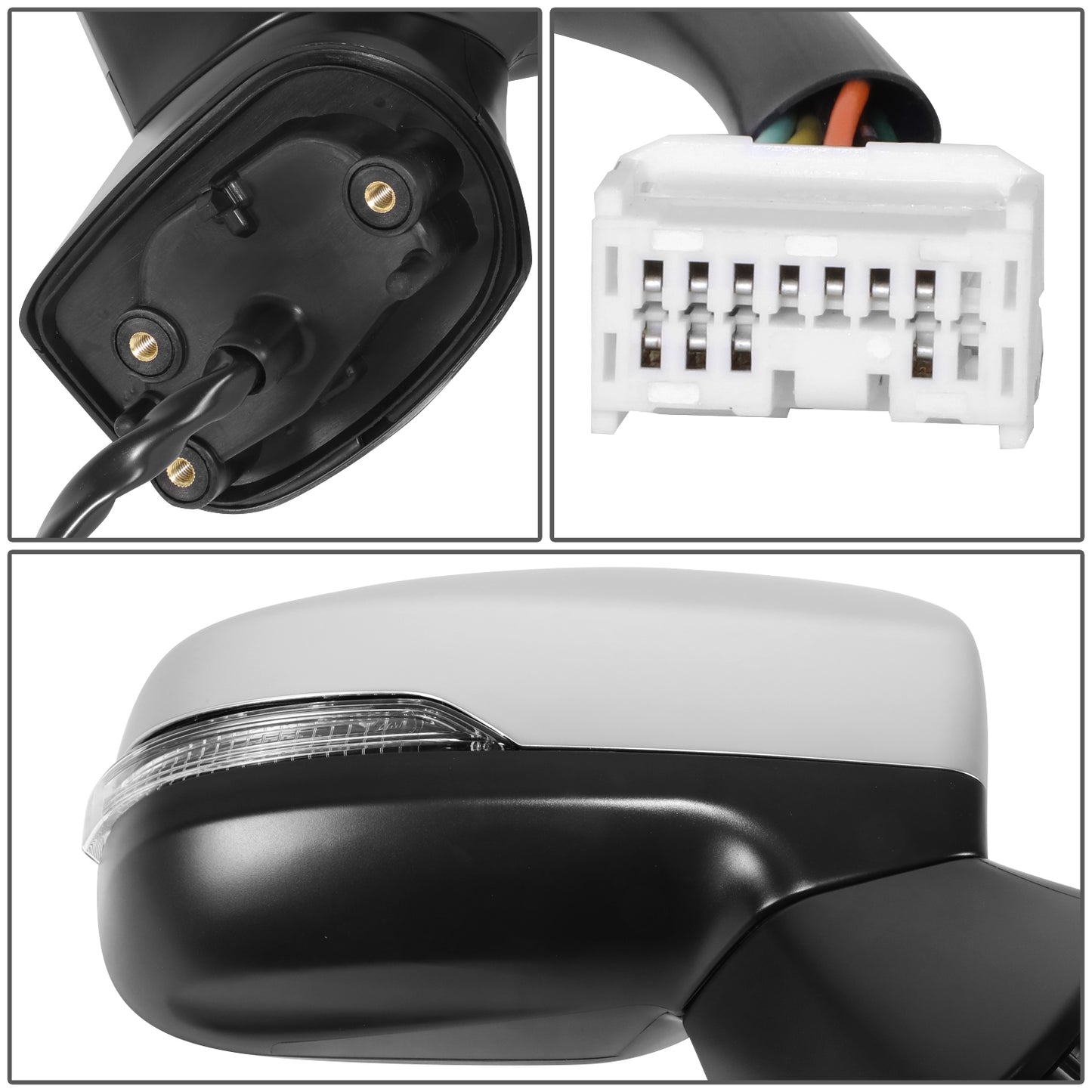 RETROVISOR MIRROR - OE STYLE - SUBARU IMPREZA 17-23 - WITH POWER WITH HEATED GLASS WITH SIGNAL CHROME COVER - PASSENGER SIDE - SMOOTH - BLACK / CHROME