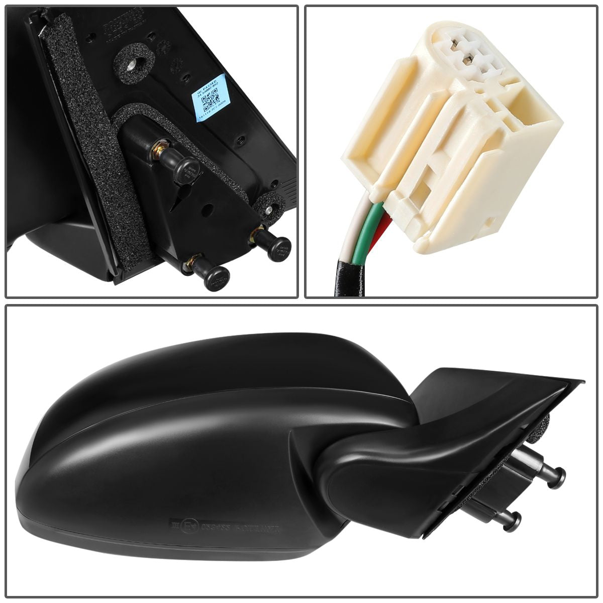 RETROVISOR MIRROR - OEM - 07-11 SUZUKI SX4 - POWERED - PAINTABLE - BLACK - RIGHT