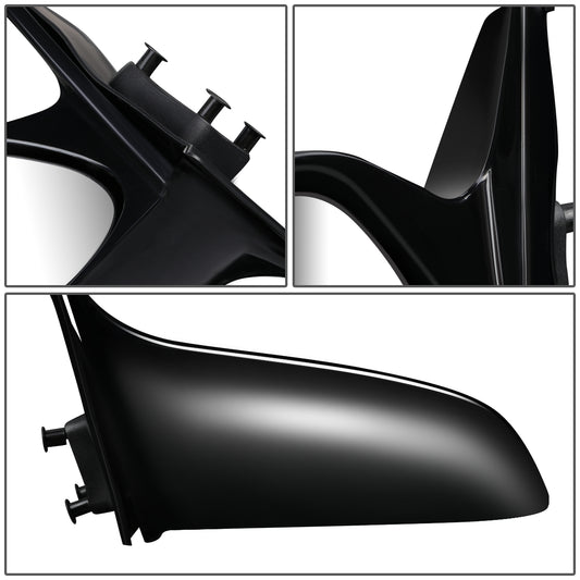 RETROVISOR MIRROR - OEM - 88-92 TOYOTA COROLLA 4-DR - MANUAL - BLACK MATERIAL - LEFT