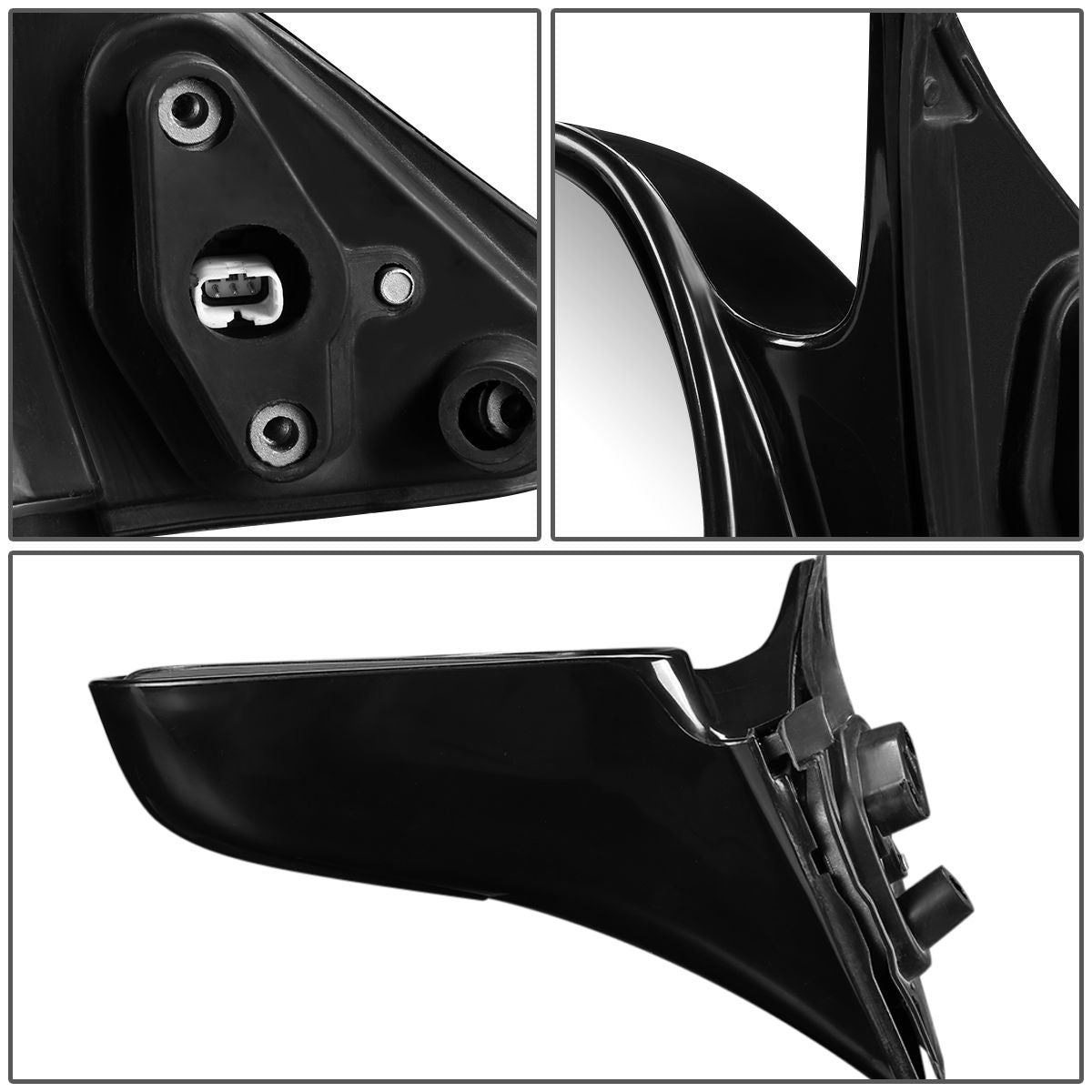 RETROVISOR MIRROR - OEM - 92-96 TOYOTA CAMRY - POWERED - PAINTABLE - BLACK - LEFT