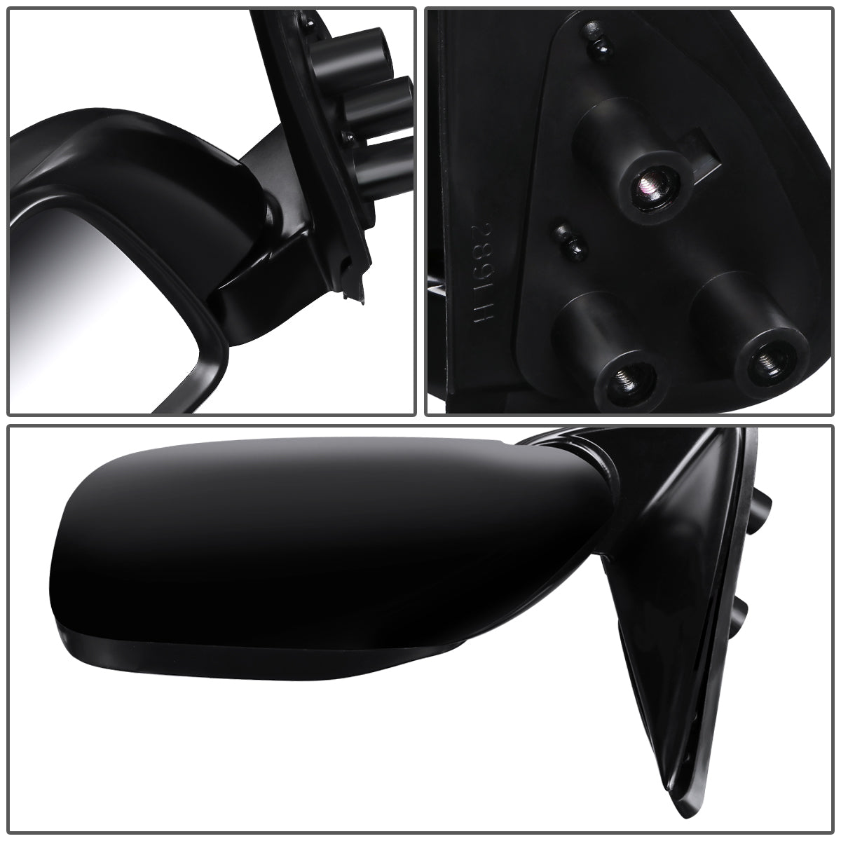 RETROVISOR MIRROR - OEM - 95-00 TOYOTA TACOMA - MANUAL - FOLDING - W/O OFF ROAD PACKAGE - TEXTURED - BLACK - LEFT