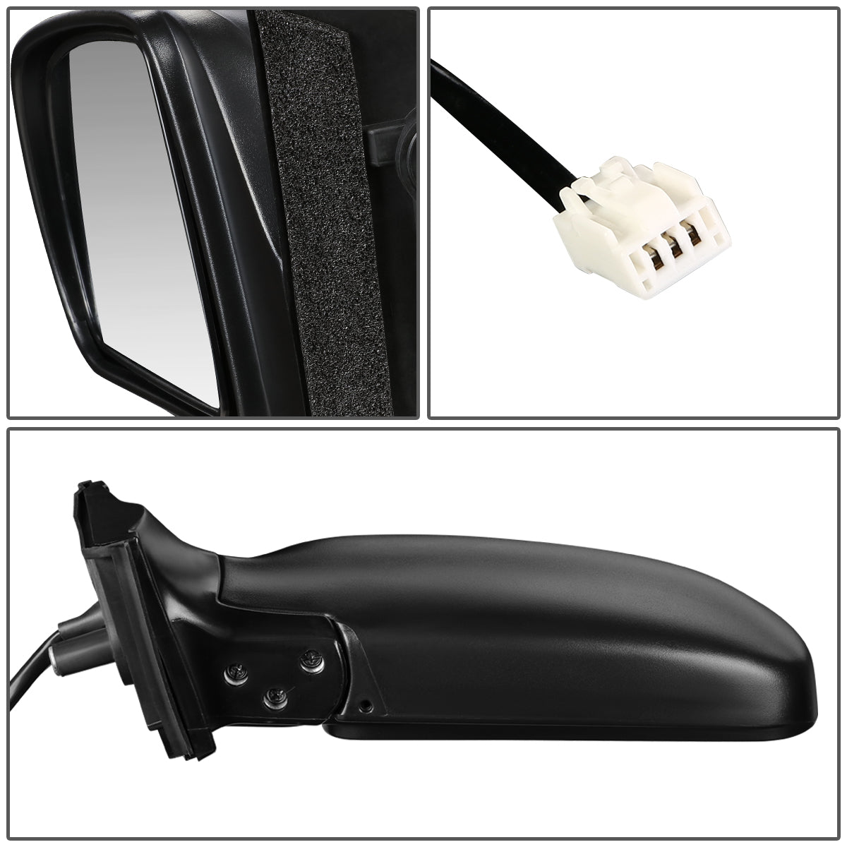 RETROVISOR MIRROR - OEM - 98-03 TOYOTA SIENNA - POWERED - TEXTURED - BLACK - LEFT