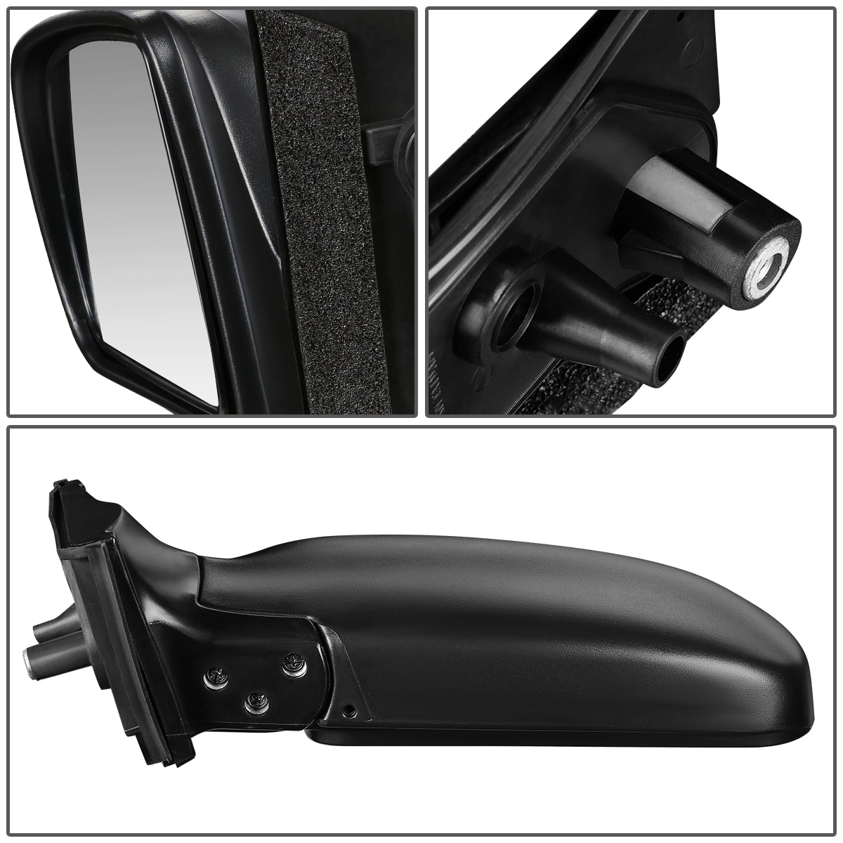 RETROVISOR MIRROR - OEM - 98-03 TOYOTA SIENNA - MANUAL - PAINTABLE - BLACK - LEFT