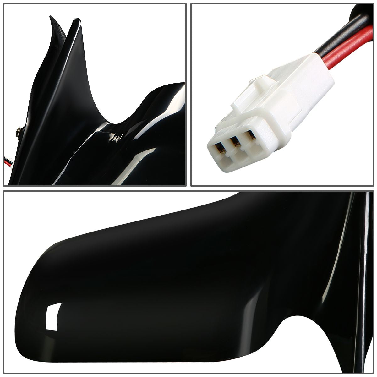 RETROVISOR MIRROR - OEM - 92-96 TOYOTA CAMRY - POWERED - PAINTABLE - BLACK - LEFT