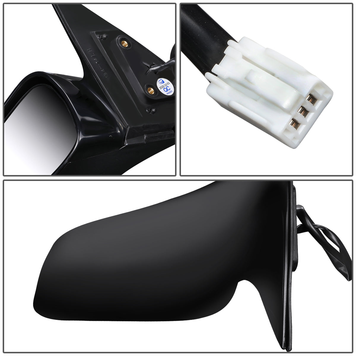 RETROVISOR MIRROR - OEM - 95-99 TOYOTA AVALON - POWERED - BLACK MATERIAL - LEFT