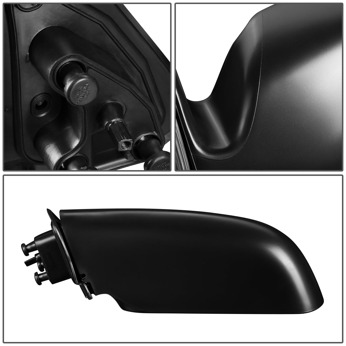 RETROVISOR MIRROR - OEM - 01-04 TOYOTA TACOMA RWD - DOES NOT FIT S-RUNNER MODELS - MANUAL - PAINTABLE - BLACK - LEFT