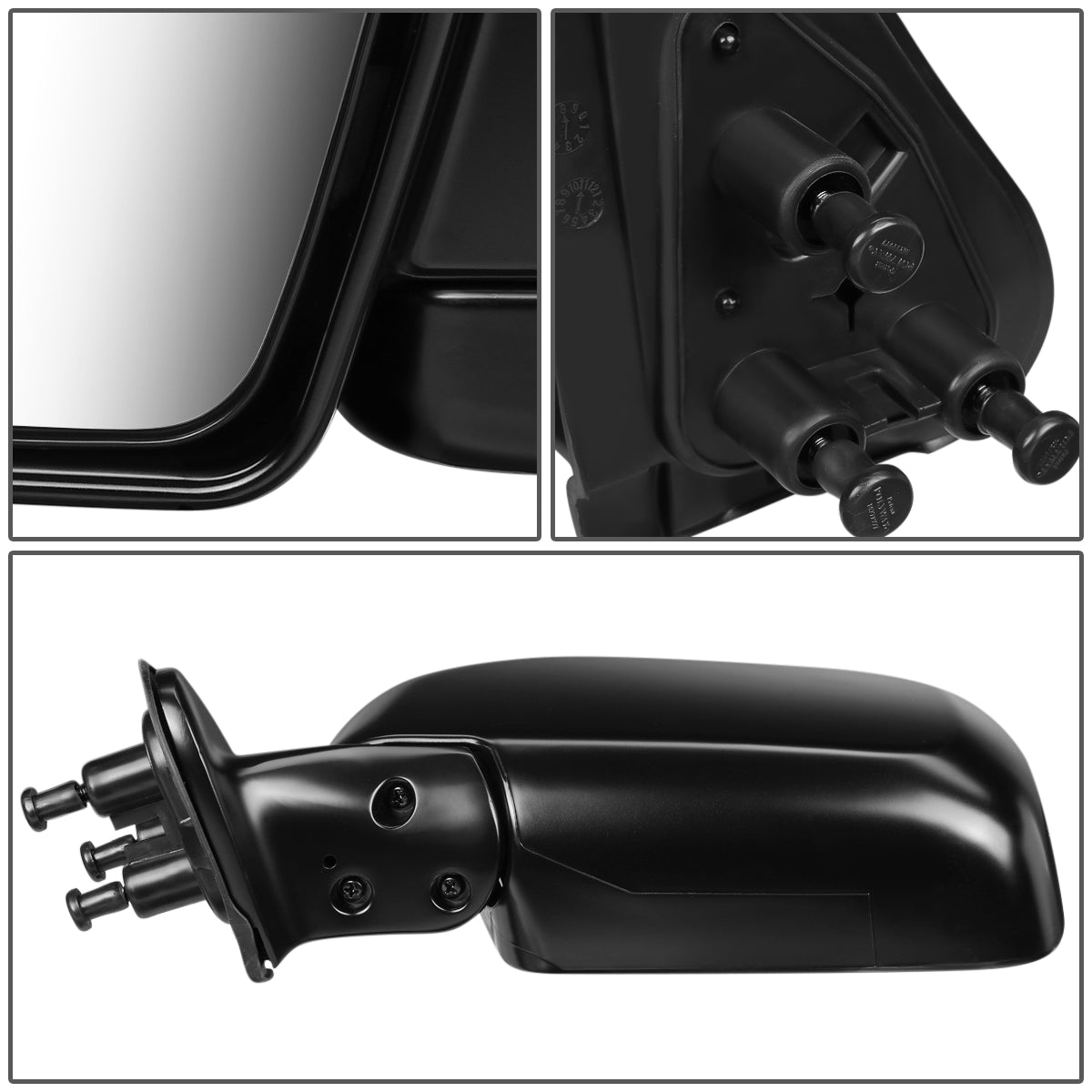 RETROVISOR MIRROR - OEM - 2000 TOYOTA TACOMA WITH OFF ROAD PACKAGE - MANUAL - PAINTABLE - BLACK - LEFT