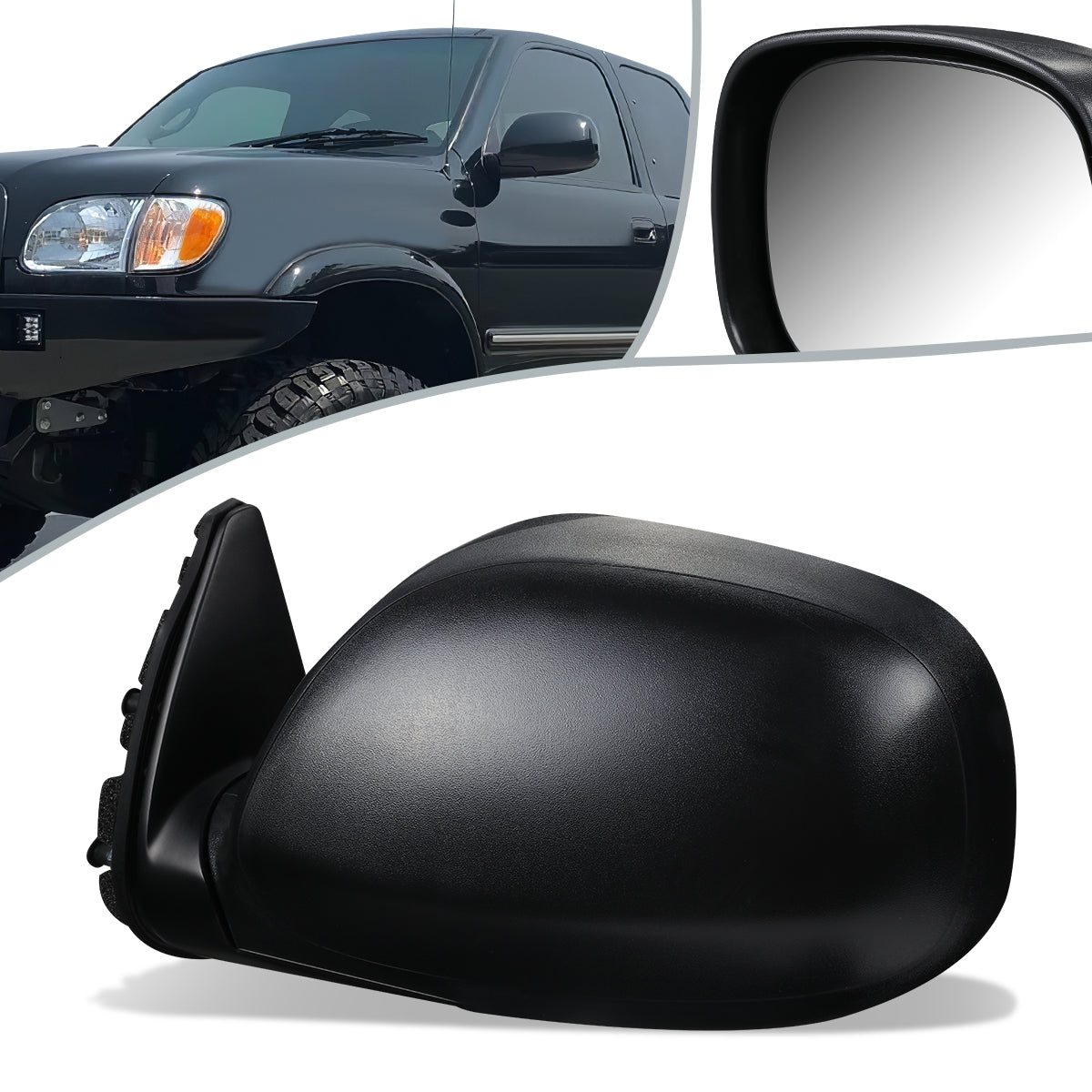 RETROVISOR MIRROR - OEM - 00-04 TOYOTA TUNDRA - MANUAL - FOLDING - TEXTURED - LEFT