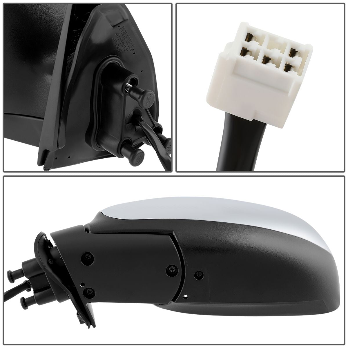 RETROVISOR MIRROR - OEM - 00-04 TOYOTA TUNDRA - POWER MIRROR ADJUSTMENT - HEATED - FOLDING - CHROME - LEFT