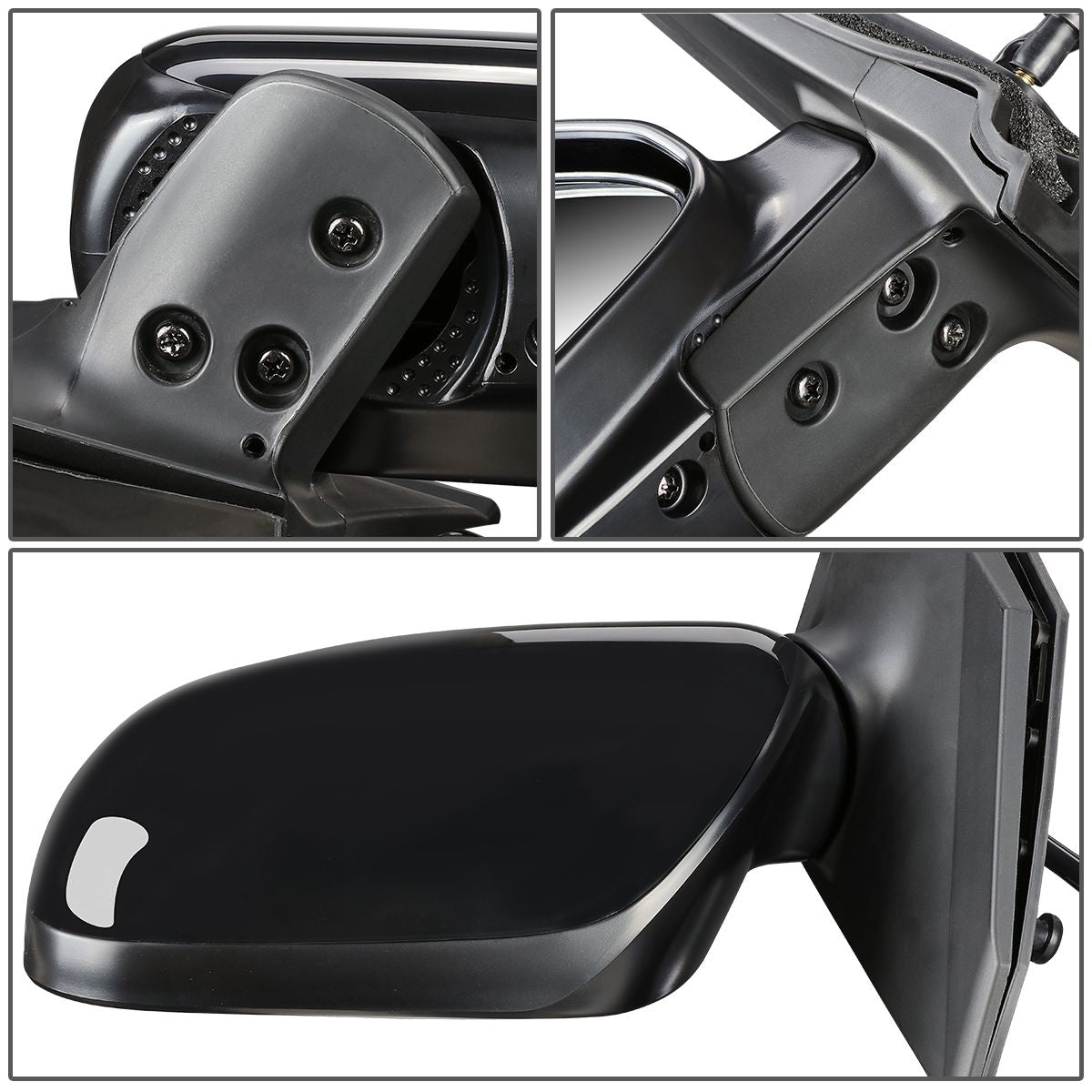 RETROVISOR MIRROR - OEM - 01-03 TOYOTA PRIUS - POWERED - PAINTABLE - BLACK - LEFT